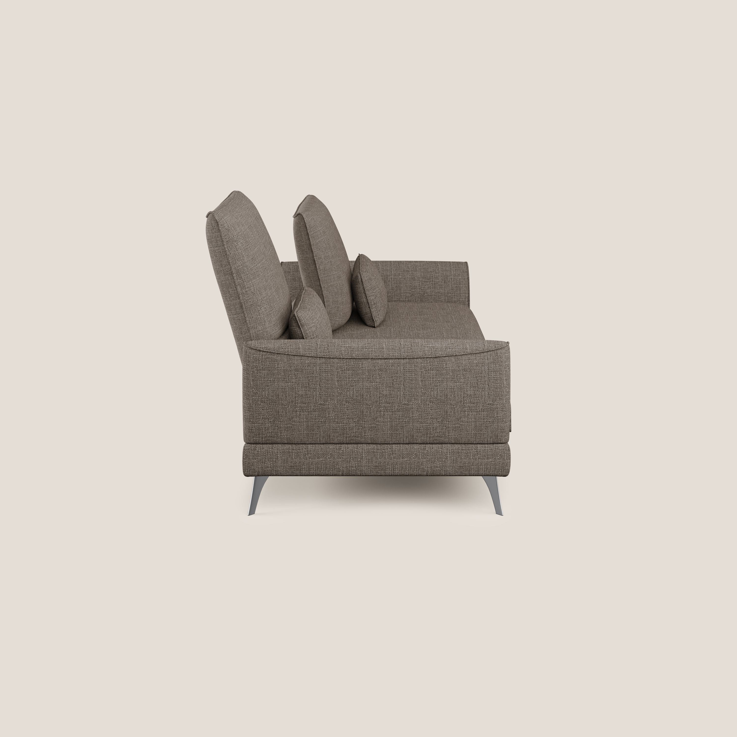 Tommy Divano relax con schienali traslanti in morbido tessuto fiammato T06 marrone - divani.store