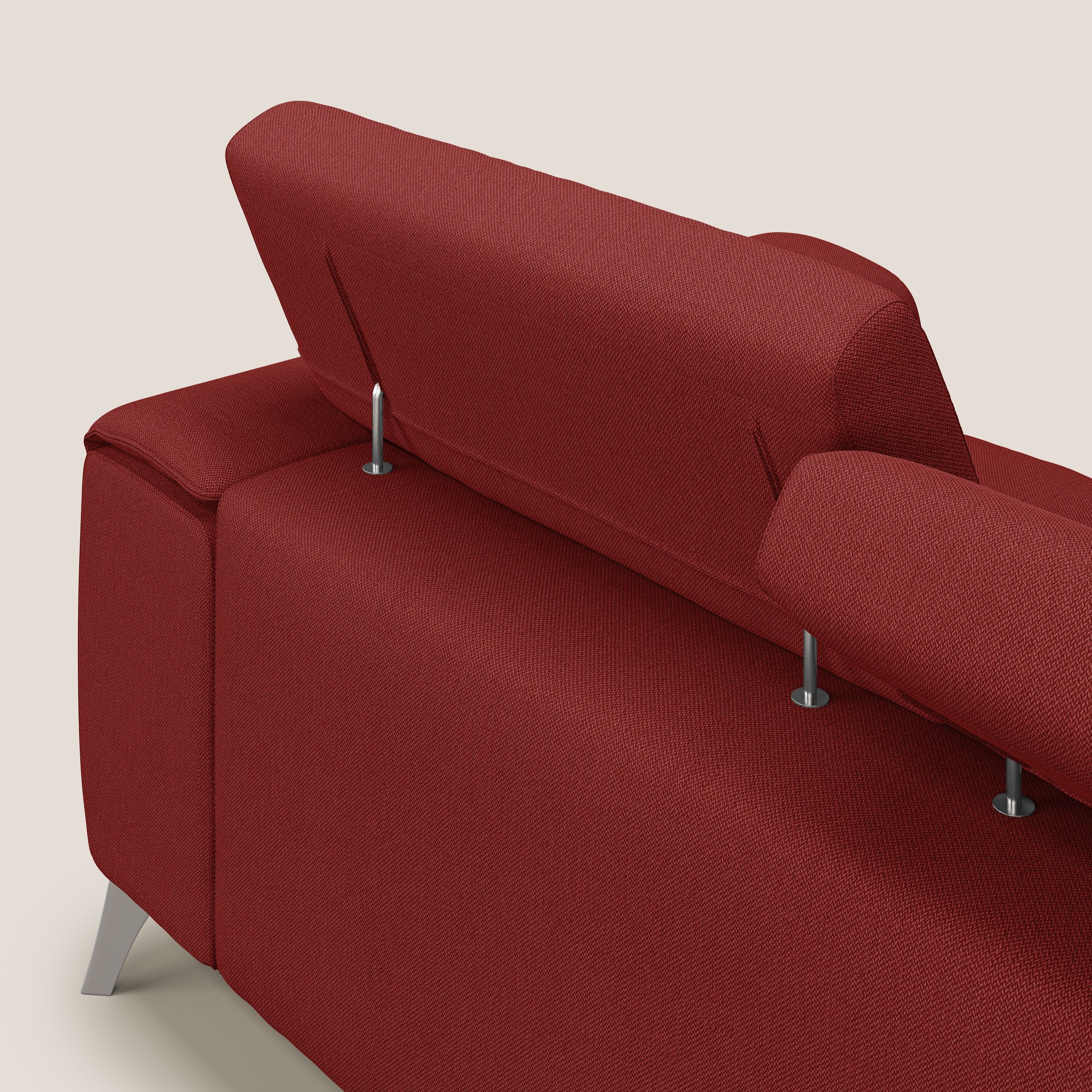 Fusion divano con 3 sedute allungabili in tessuto smacchiabile T05 rosso - divani.store