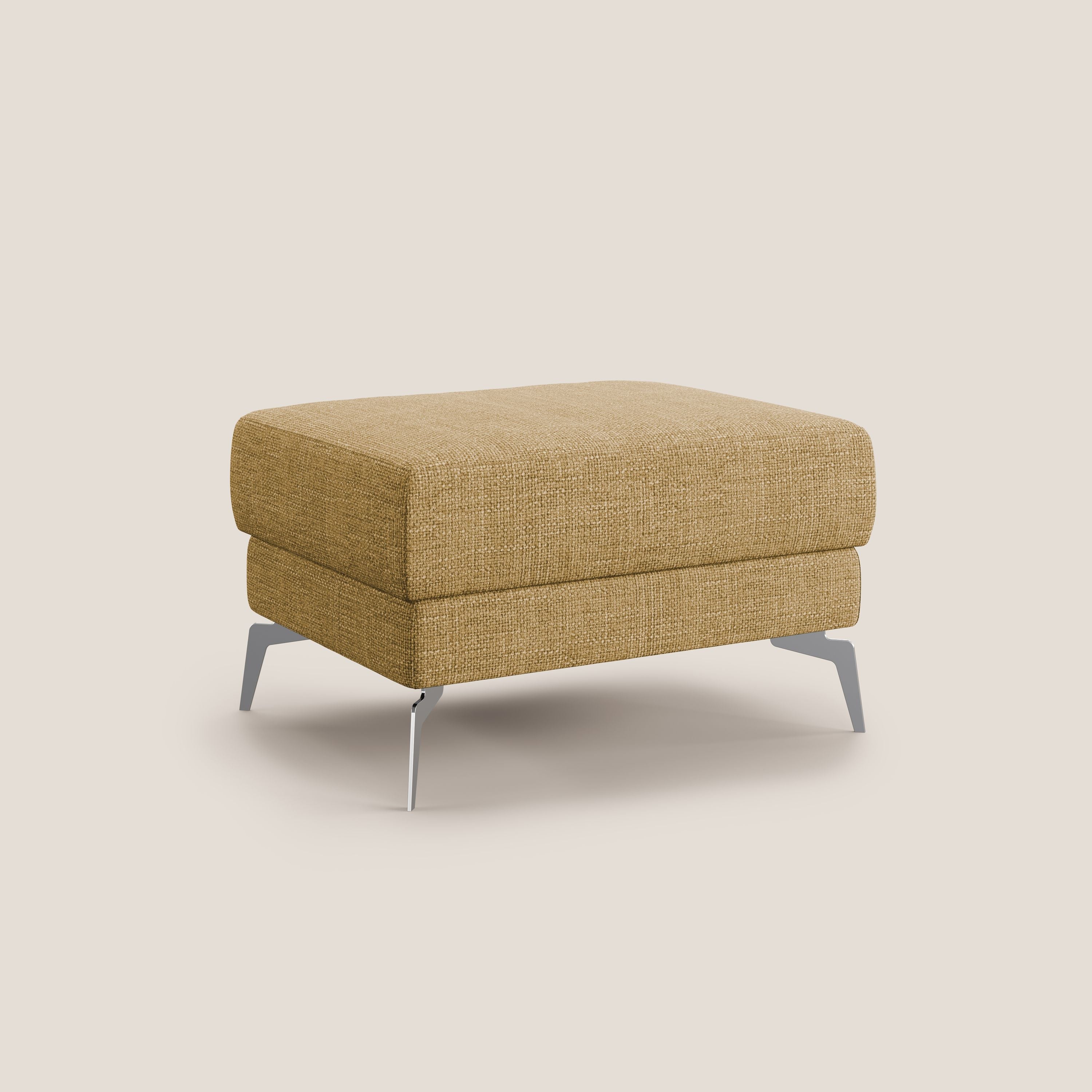 Star Pouf con piedini alti in tessuto impermeabile morbido intreccio T06 giallo - divani.store