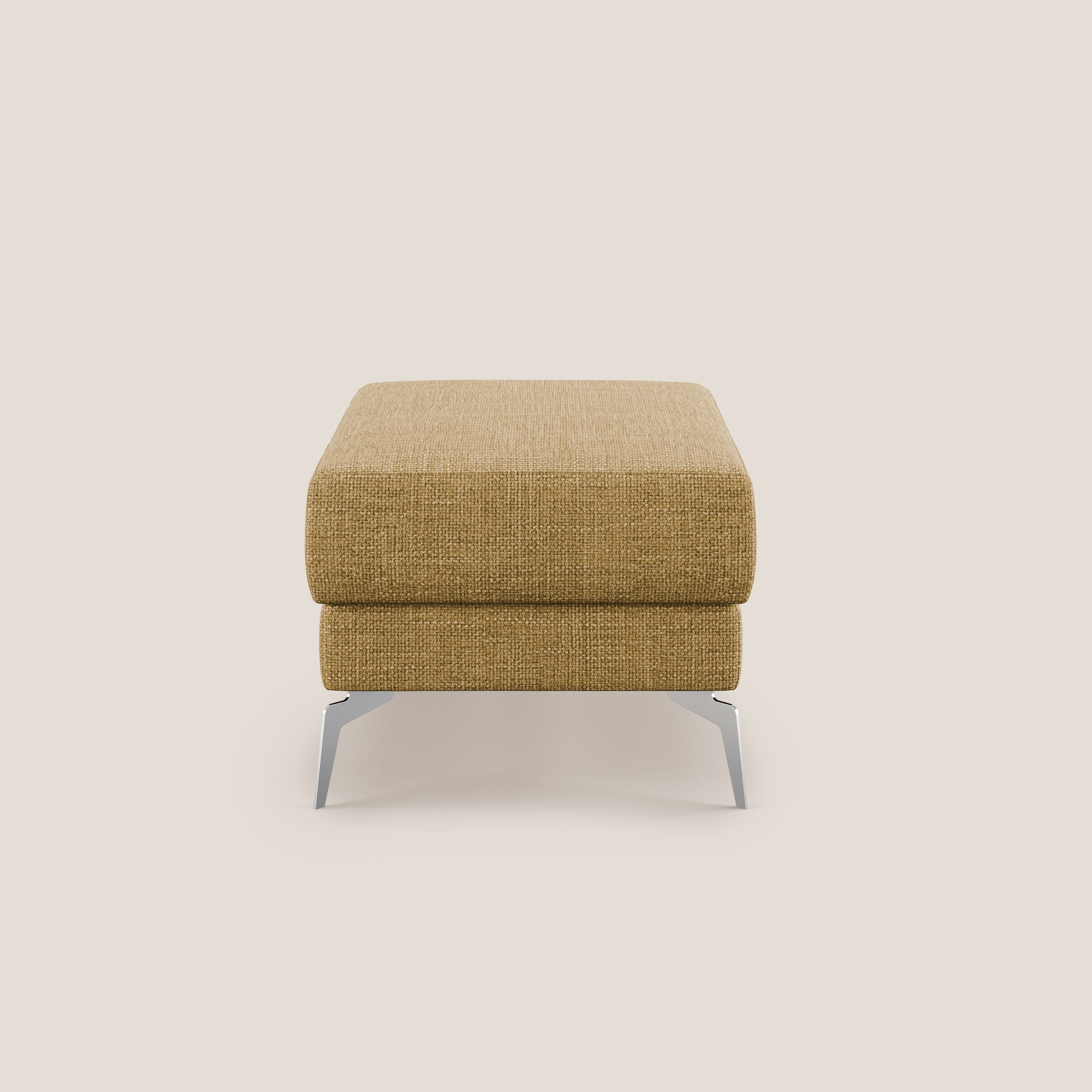 Star Pouf con piedini alti in tessuto impermeabile morbido intreccio T06 giallo - divani.store