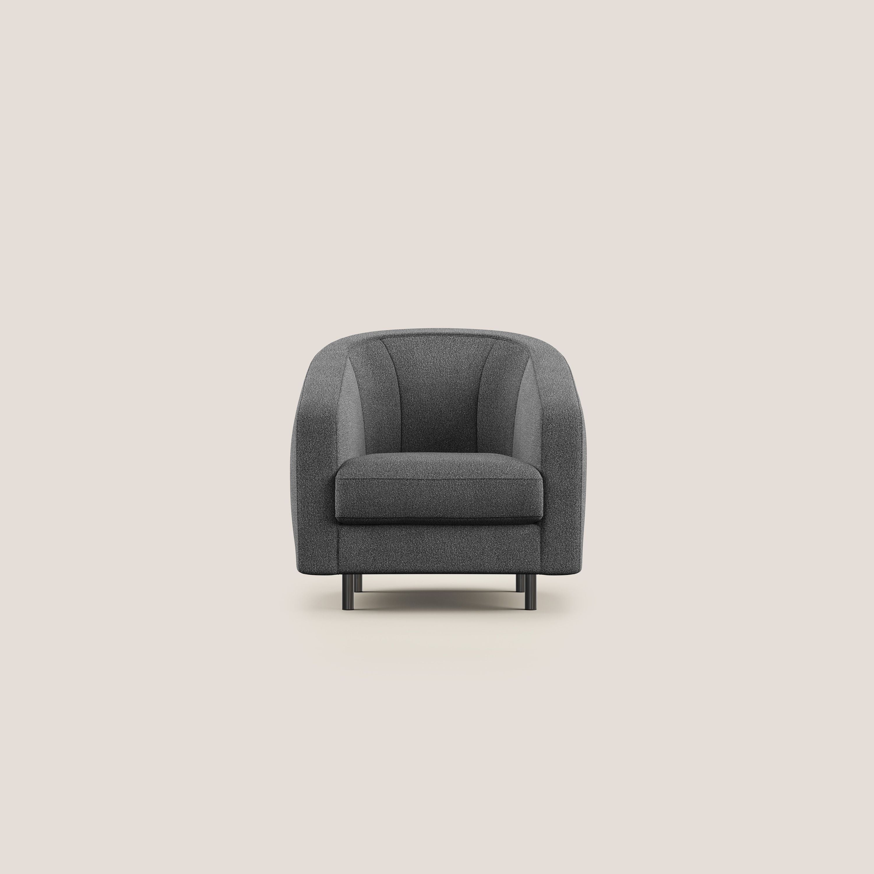 Pandora Poltroncina in morbido tessuto bouclé impermeabile T07 antracite - divani.store