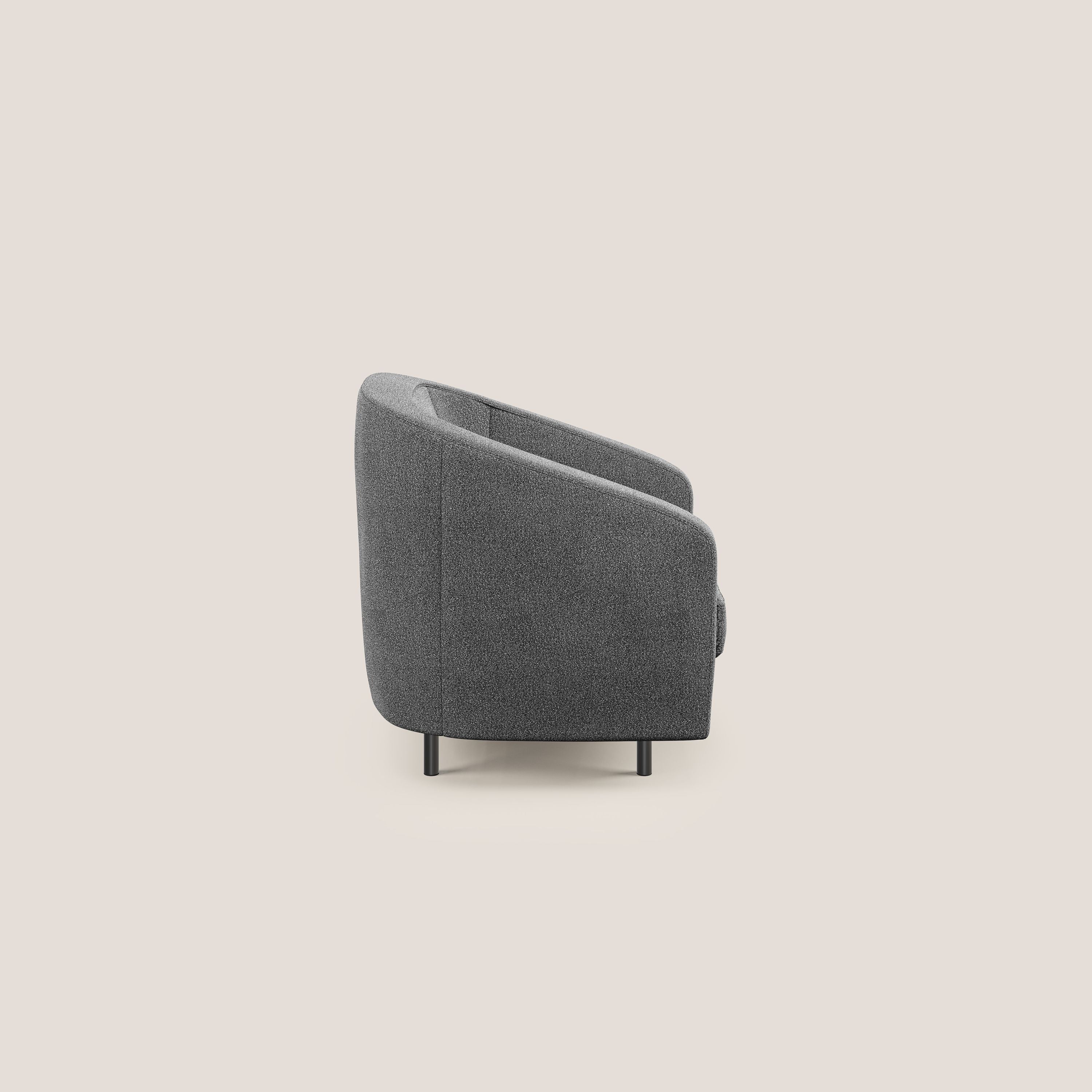 Pandora Poltroncina in morbido tessuto bouclé impermeabile T07 antracite - divani.store