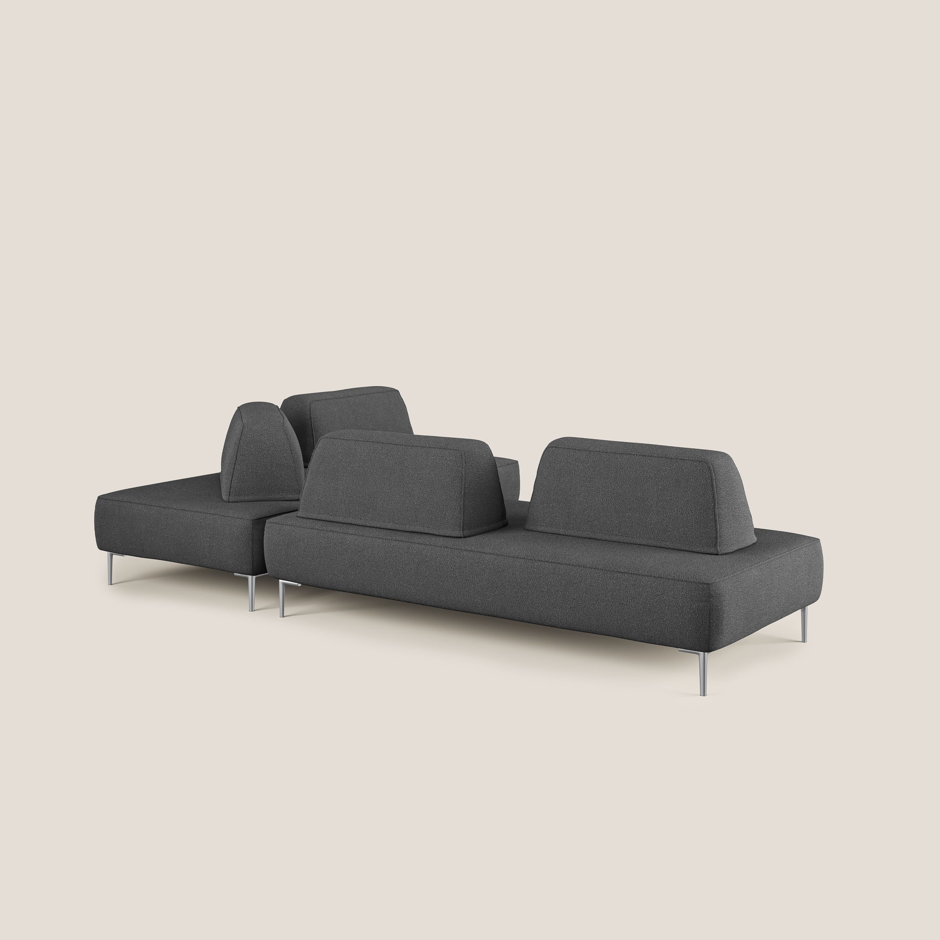 Newton divano angolare modulare con schienali movibili T07 antracite - divani.store