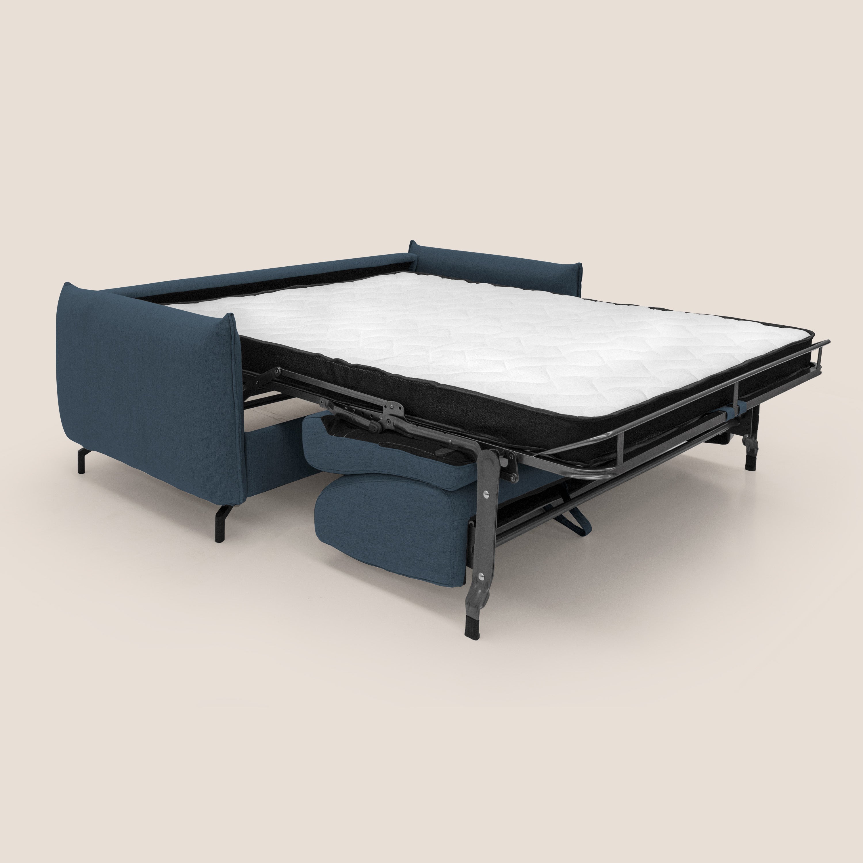 Scarlet divano letto in tessuto misto cotone impermeabile T19 blu - divani.store