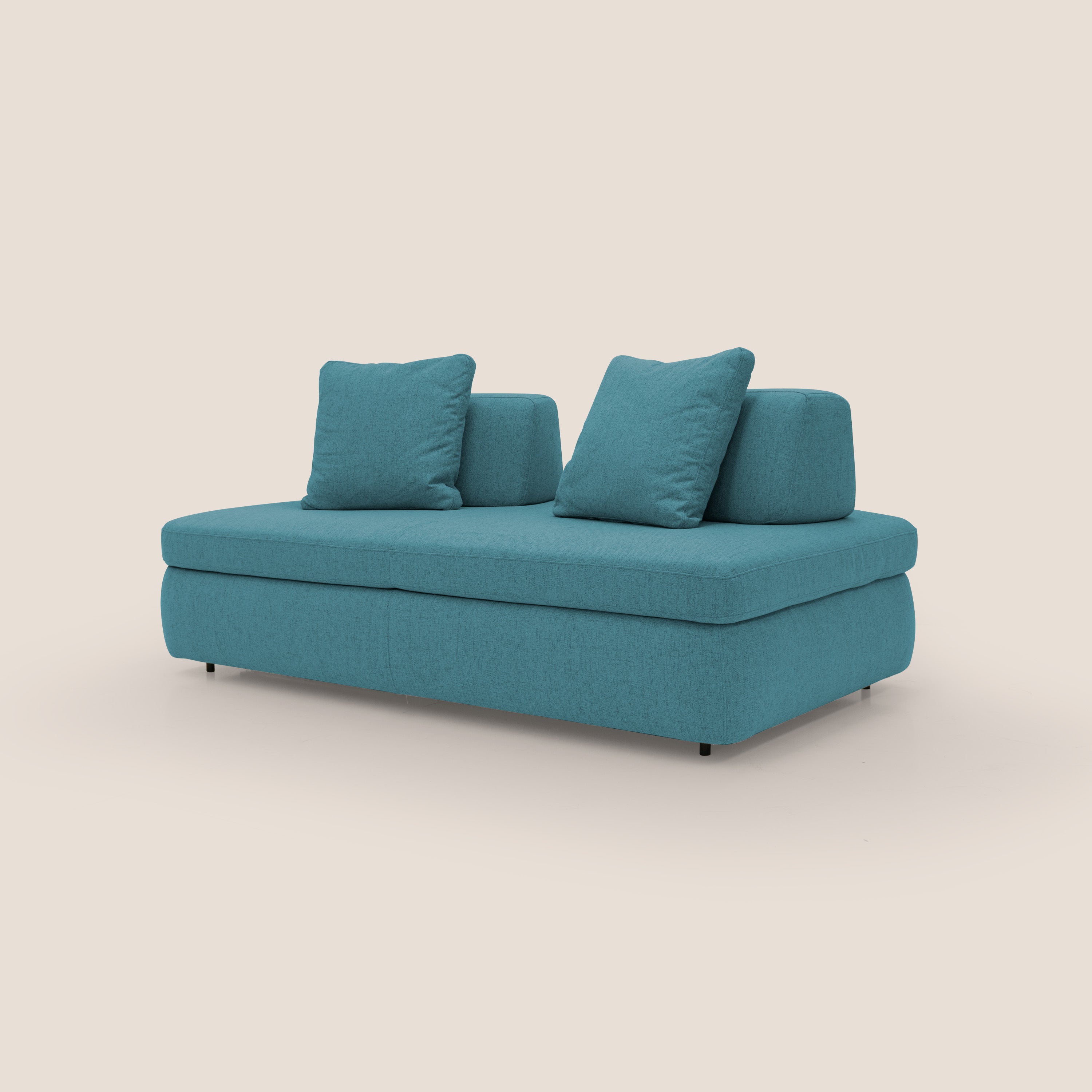 Gransasso Divano letto matrimoniale dal DESIGN innovativo in tessuto impermeabile T03 azzurro - divani.store