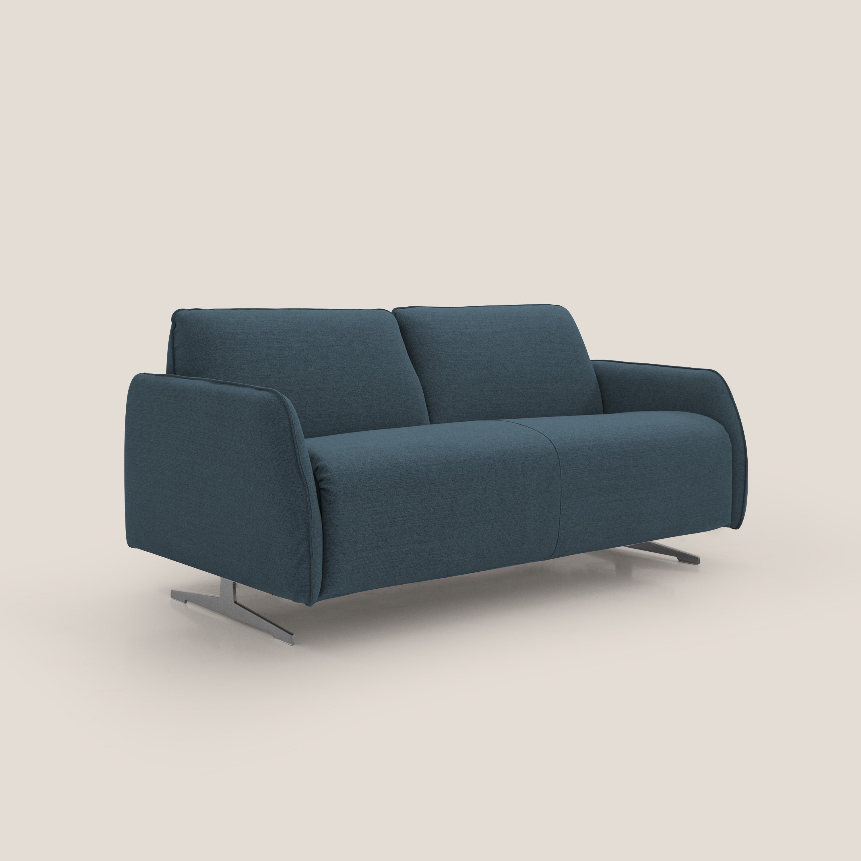 Texas Divano letto matrimoniale moderno in tessuto impermeabile T19 blu - divani.store
