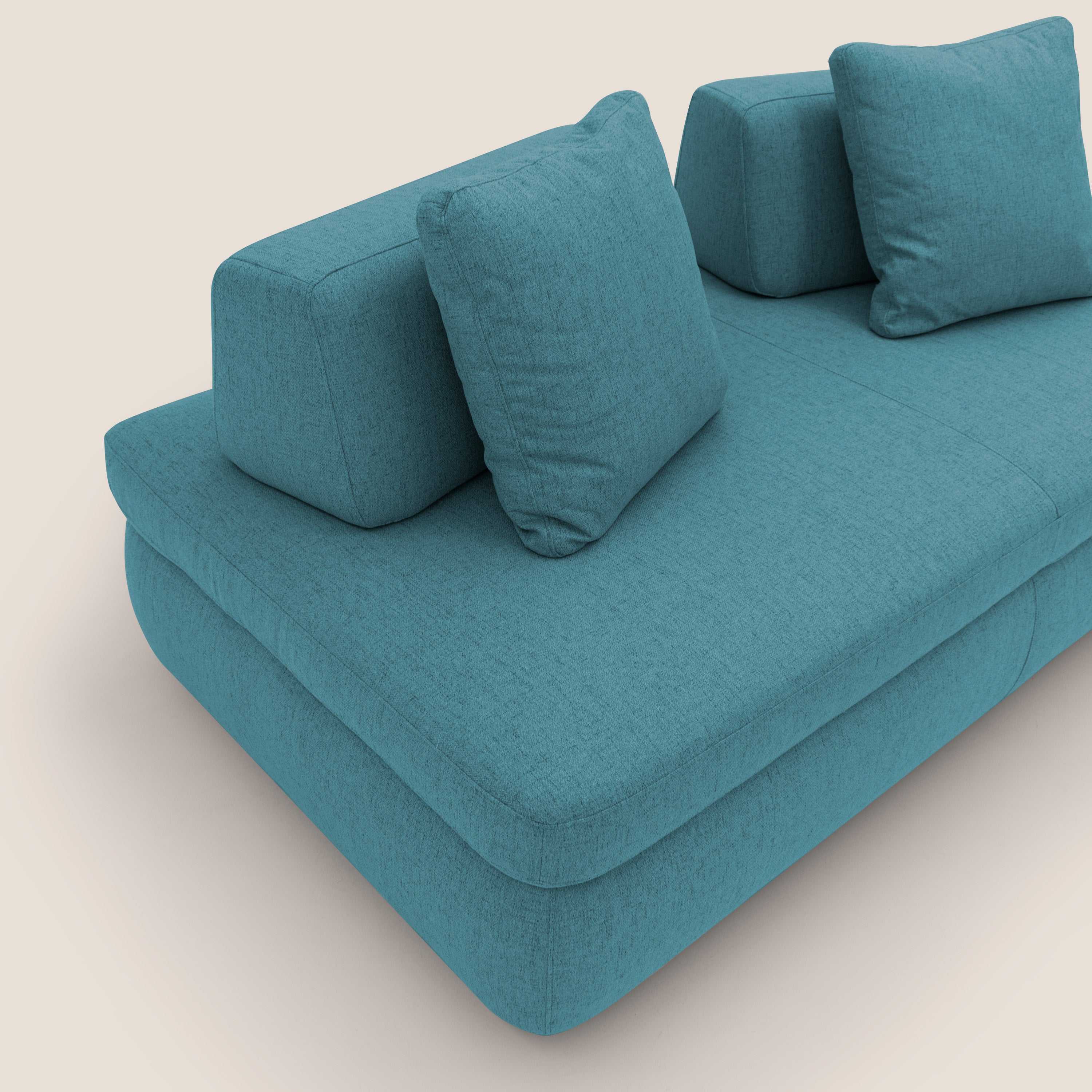 Gransasso Divano letto matrimoniale dal DESIGN innovativo in tessuto impermeabile T03 azzurro - divani.store