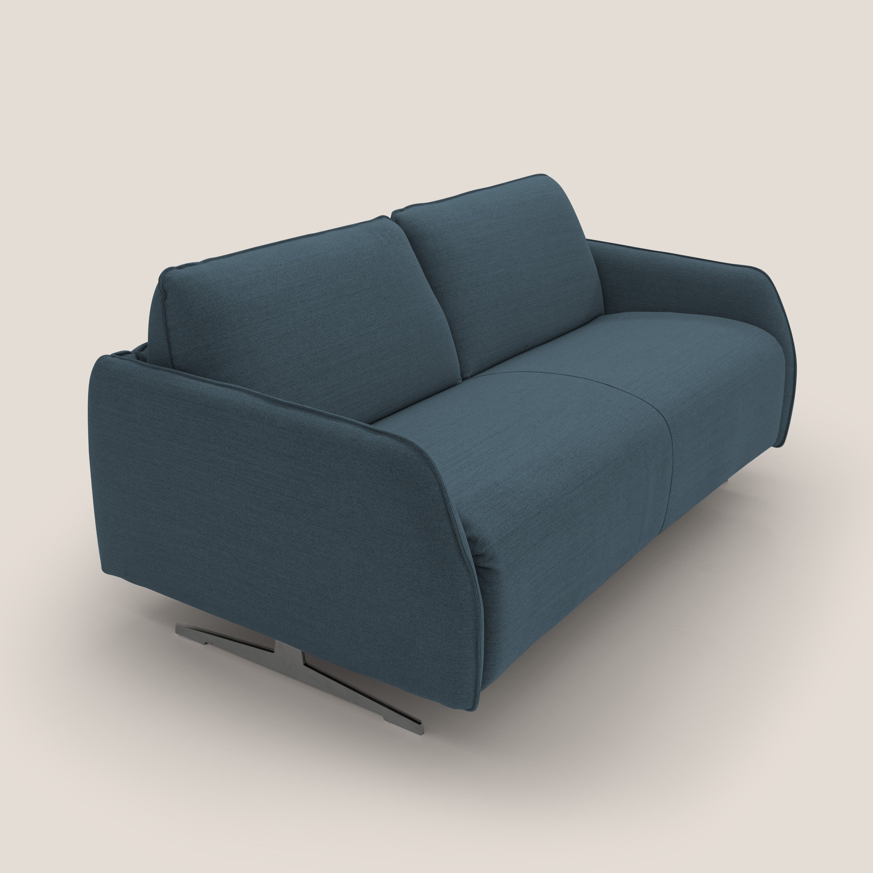 Texas Divano letto matrimoniale moderno in tessuto impermeabile T19 blu - divani.store