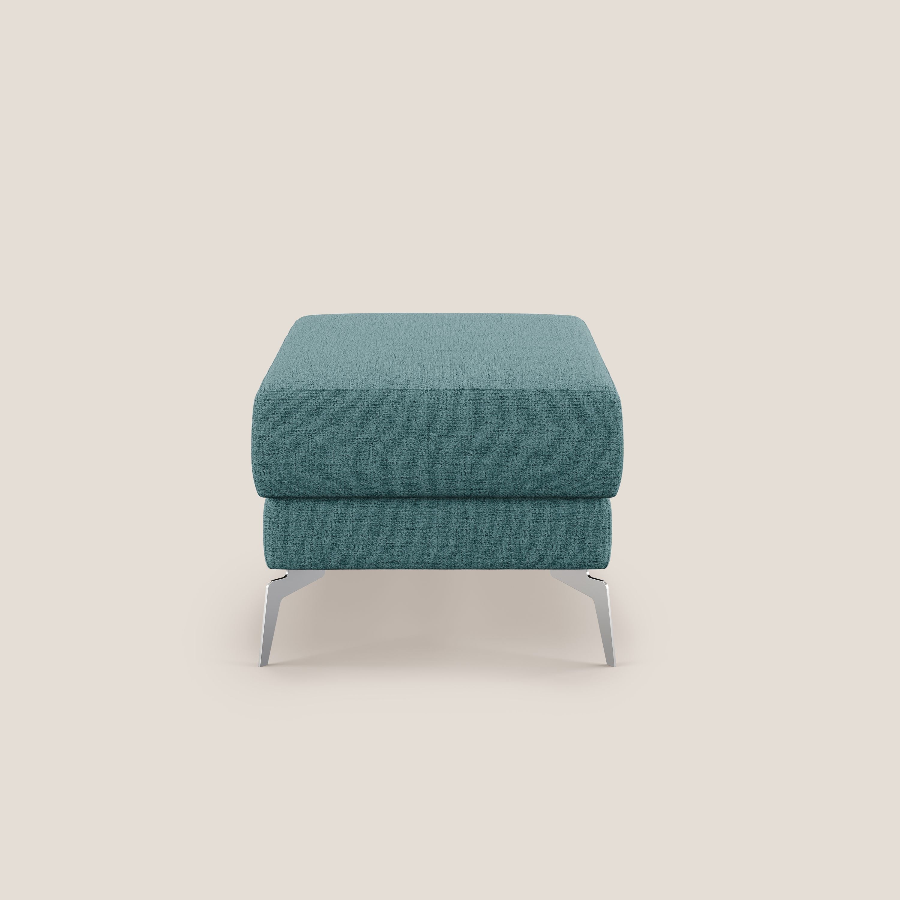 Star Pouf con piedini alti in tessuto impermeabile fiammato T03 azzurro - divani.store