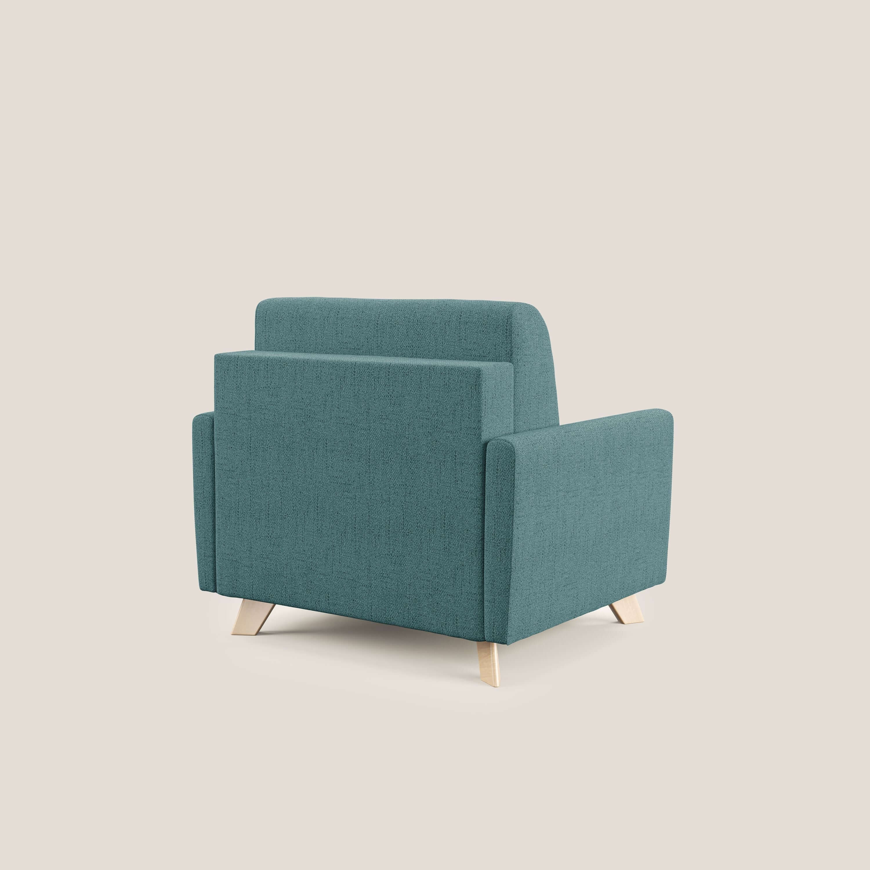 Edgar poltrona letto in tessuto felis impermeabile T03 azzurro - divani.store