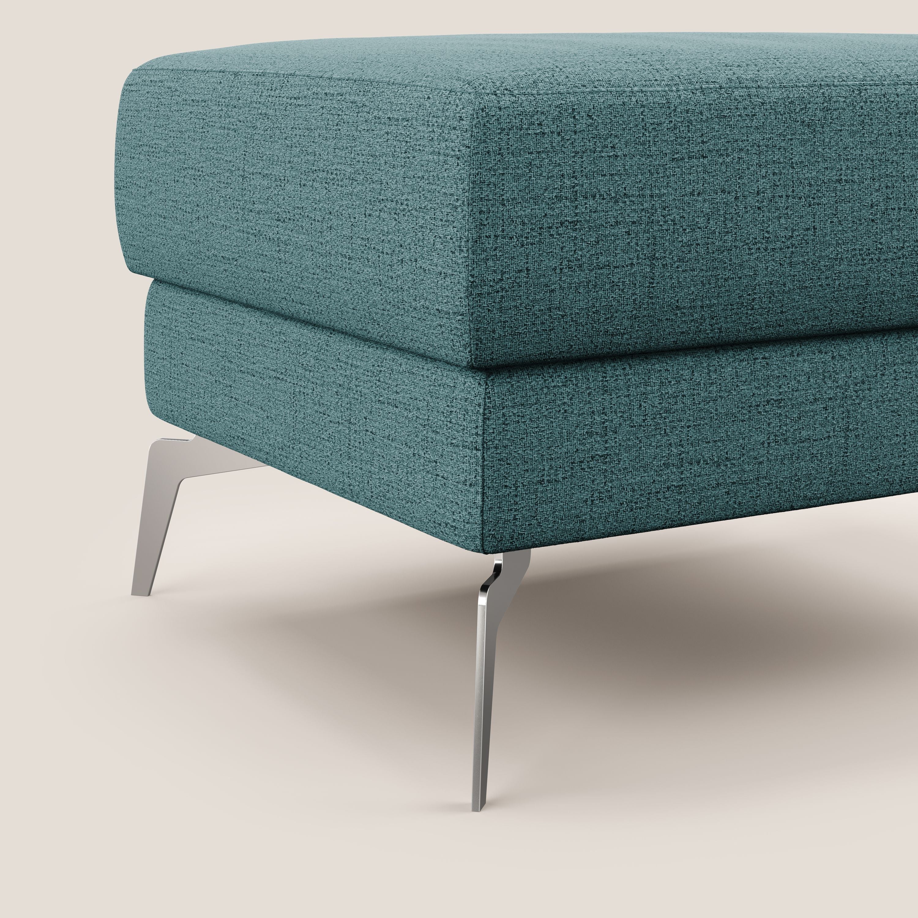 Star Pouf con piedini alti in tessuto impermeabile fiammato T03 azzurro - divani.store