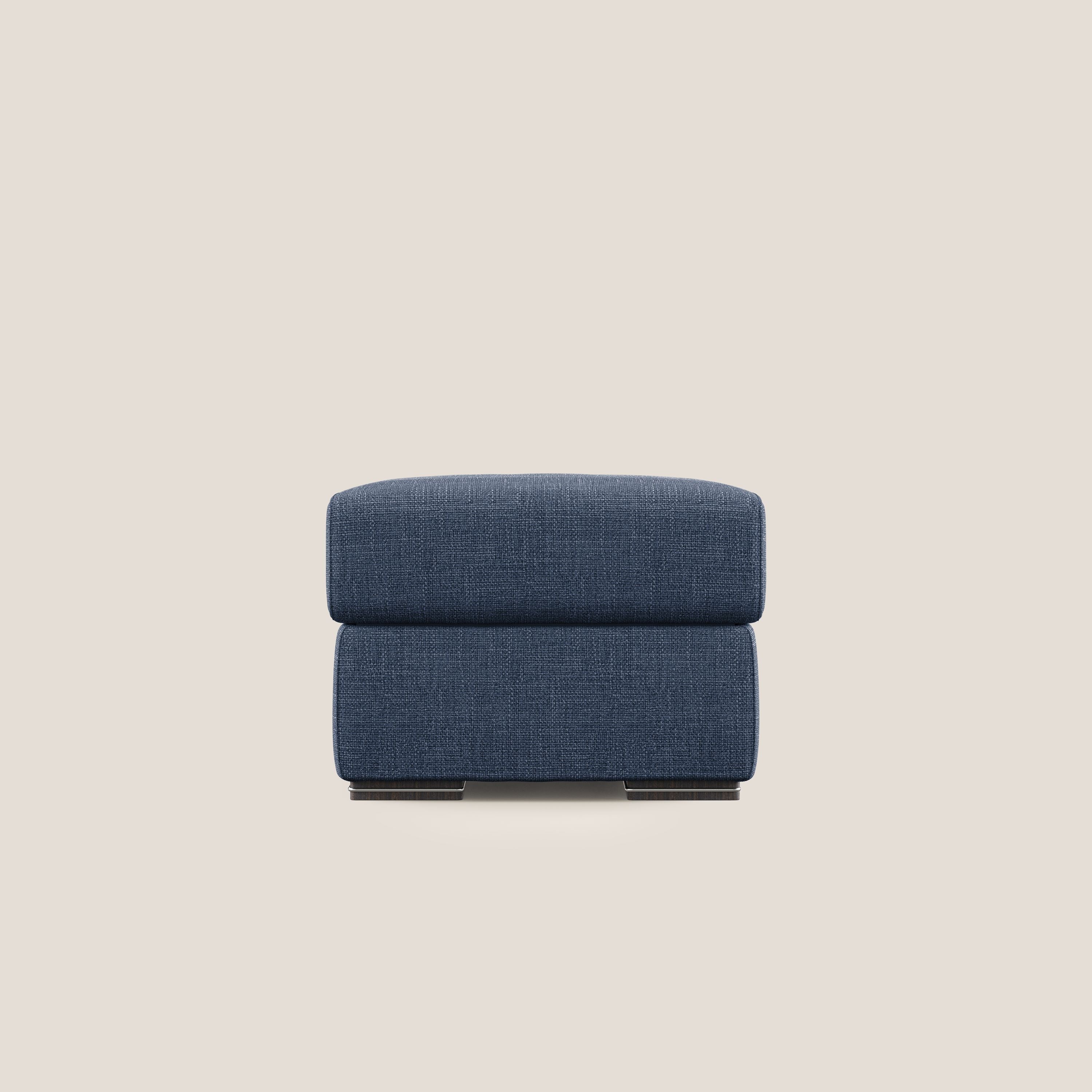 Sun pouf apribile contenitore in tessuto impermeabile morbido intreccio T06 blu - divani.store