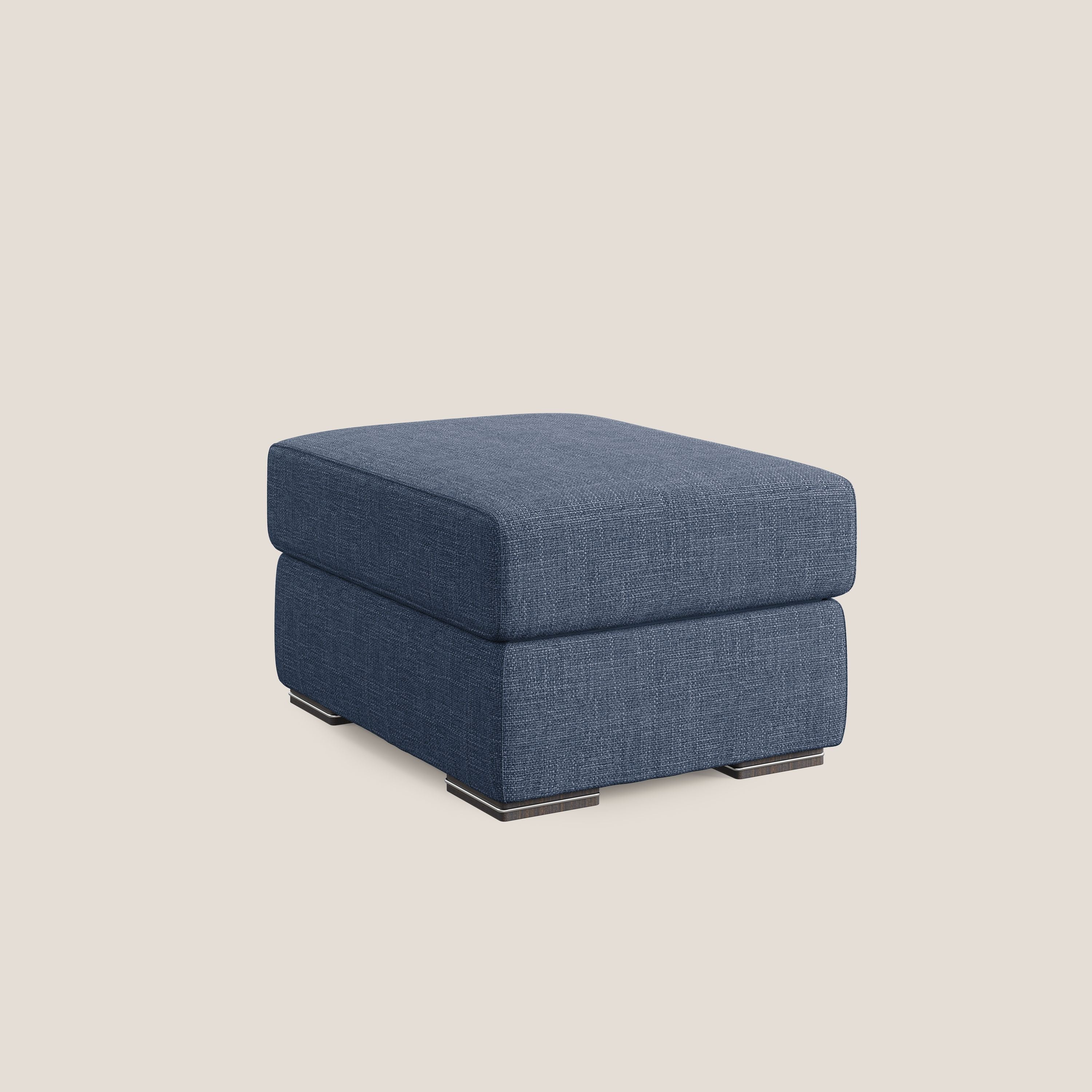 Sun pouf apribile contenitore in tessuto impermeabile morbido intreccio T06 blu - divani.store