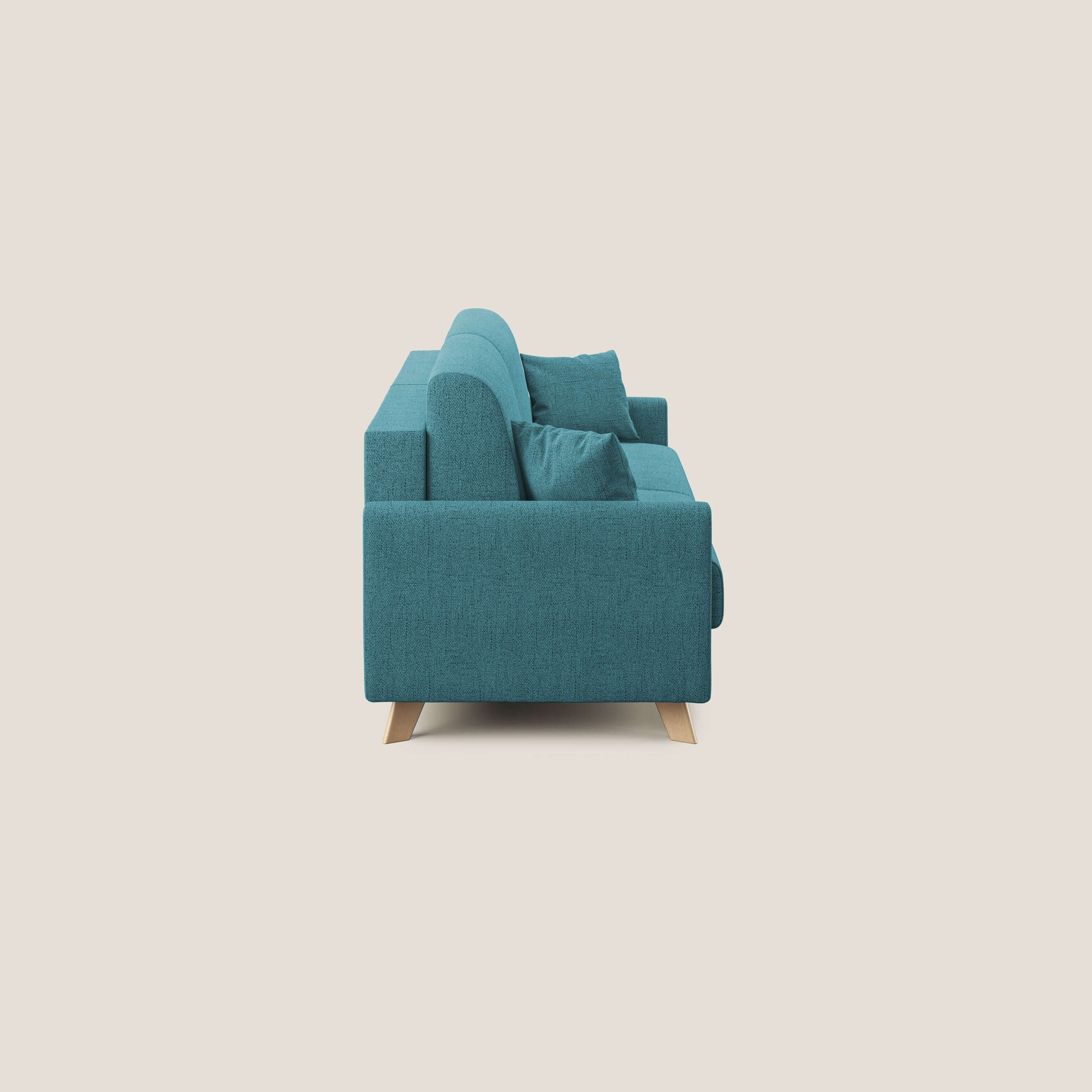 Edgar divano letto matrimoniale in tessuto felis impermeabile T03 azzurro - divani.store