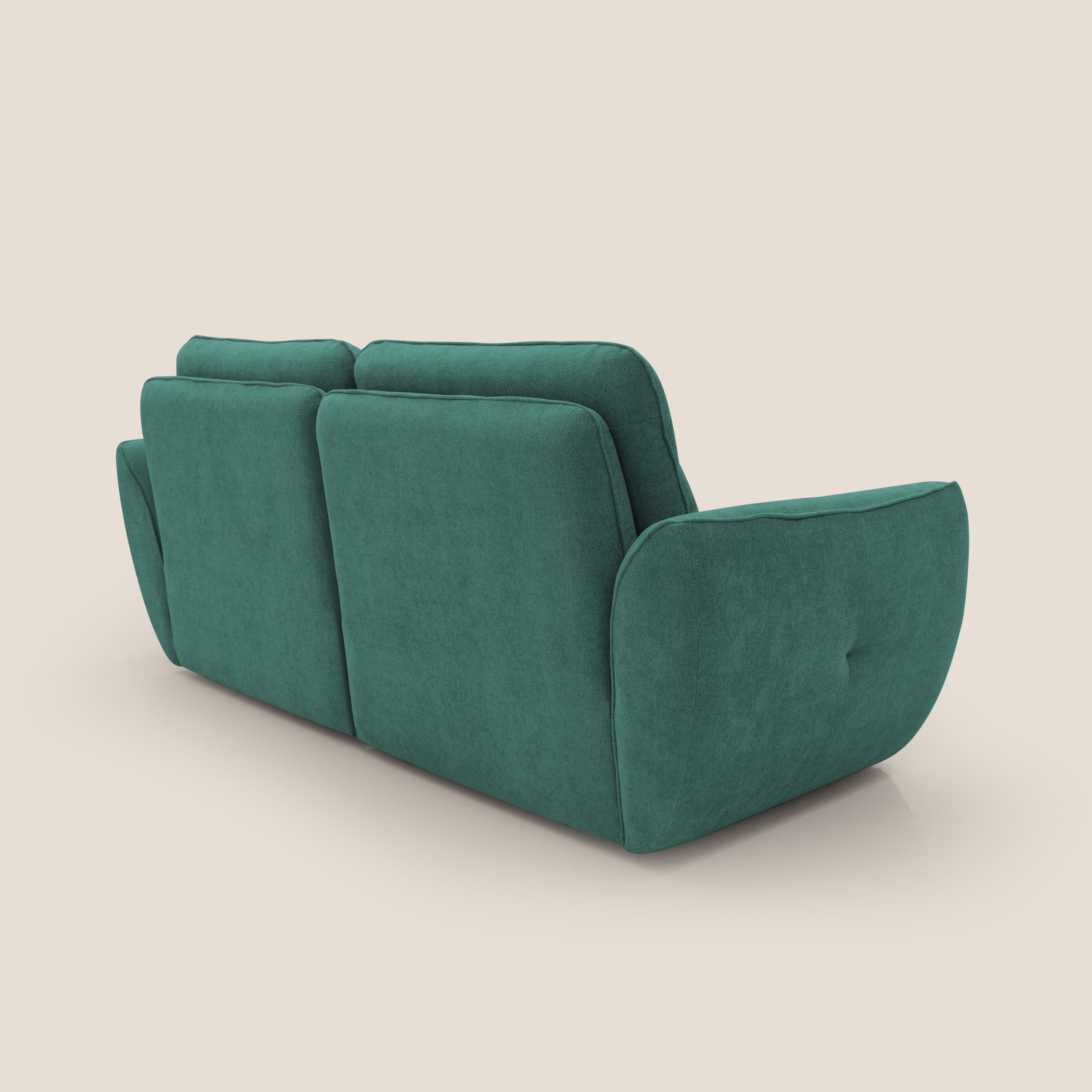 Cerbero divano 2 e 3 posti in morbido bouclé impermeabile T07 verde - divani.store