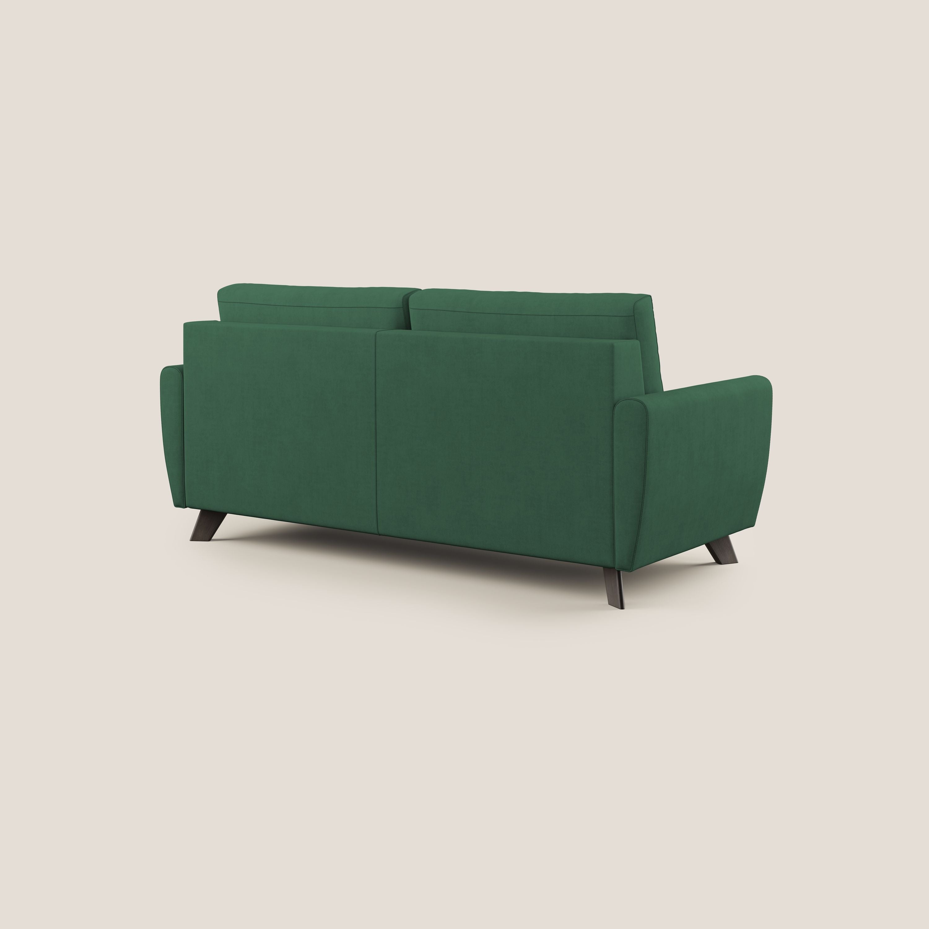 Callisto Divano letto matrimoniale in tessuto morbido impermeabile T02 verde - divani.store