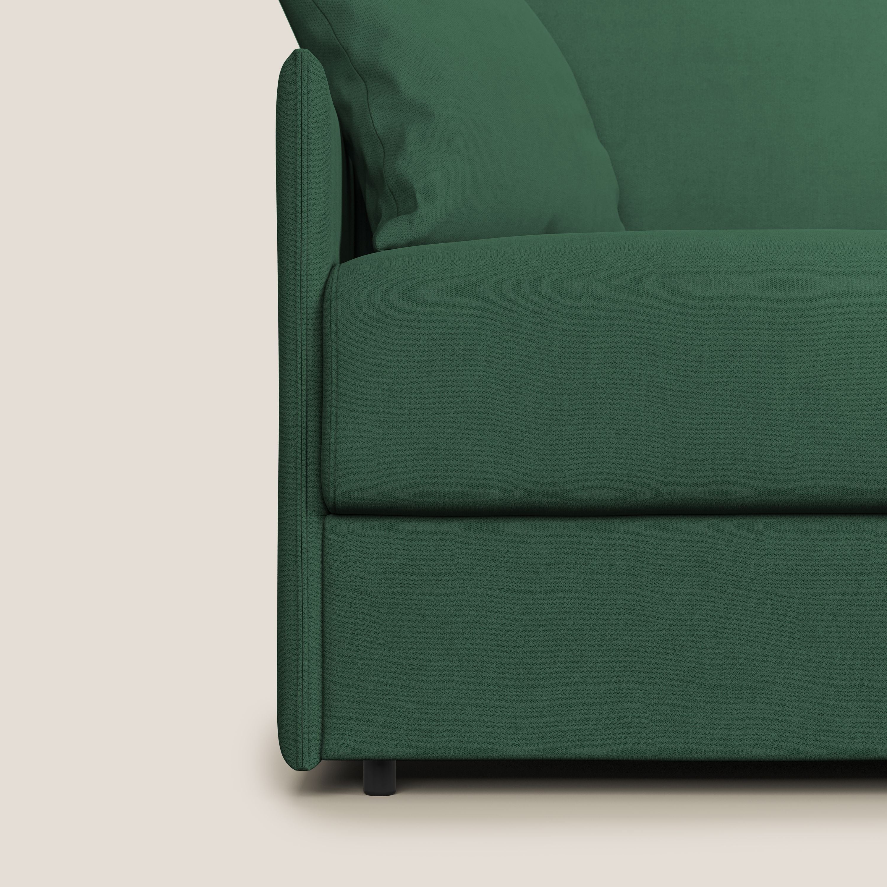 Evans Divano letto in morbido tessuto impermeabile T02 verde - divani.store