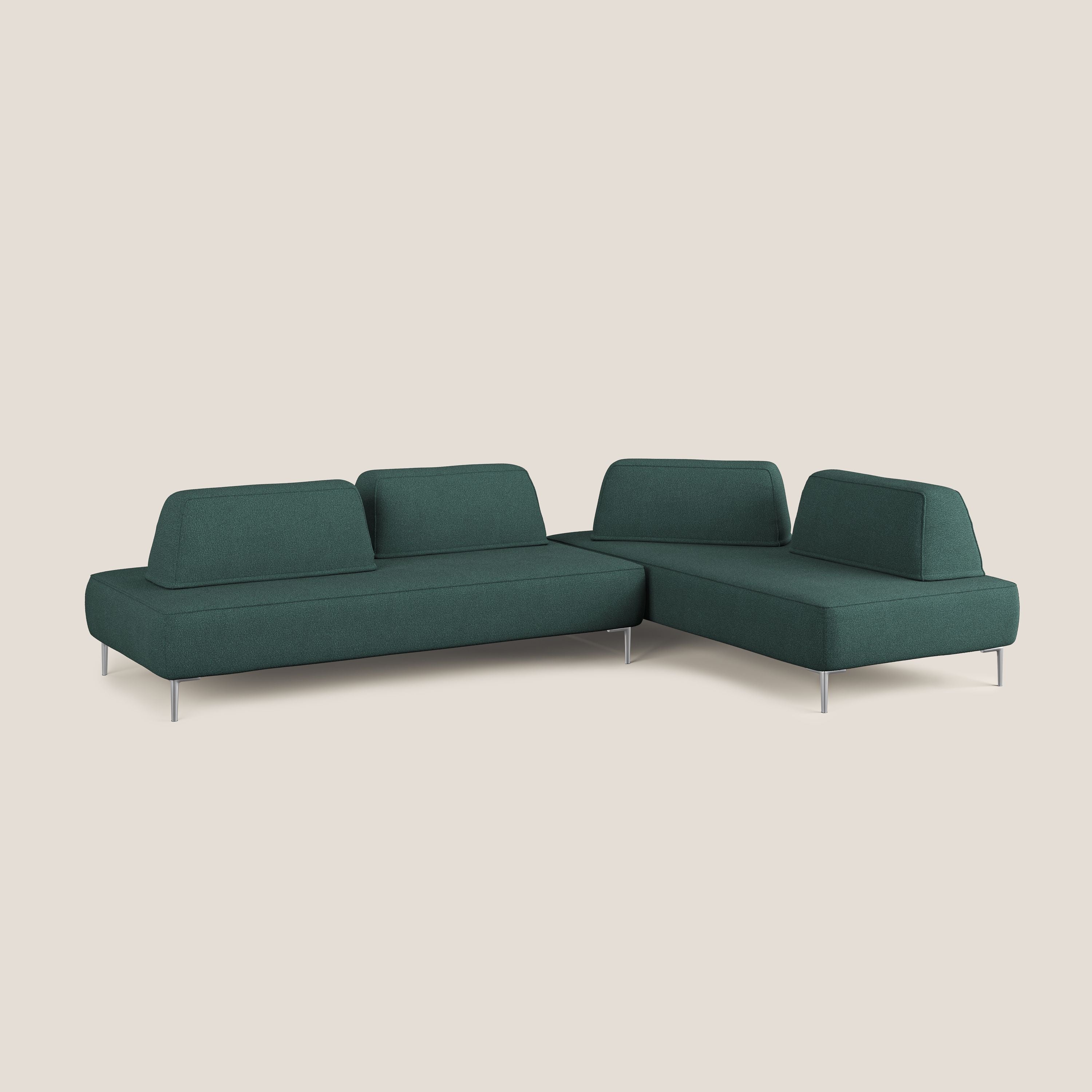 Newton divano angolare modulare con schienali movibili T07 verde - divani.store