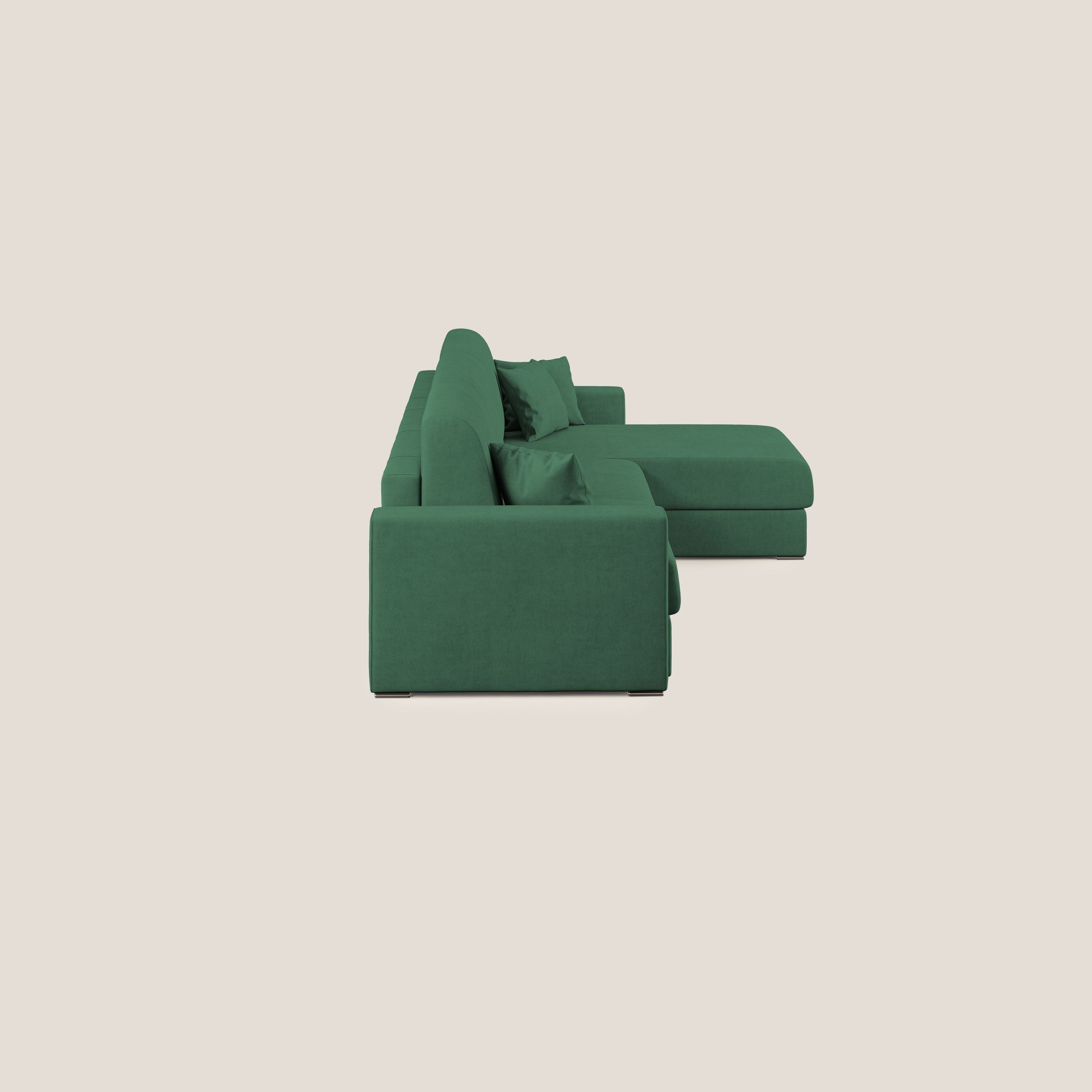 Best Divano letto angolare in tessuto impermeabile T02 verde - divani.store