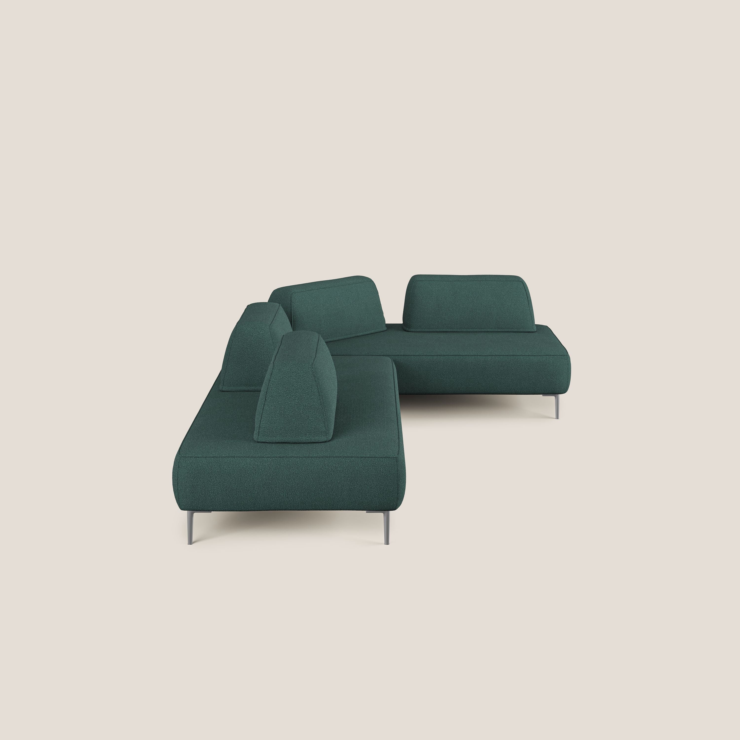 Newton divano angolare modulare con schienali movibili T07 verde - divani.store