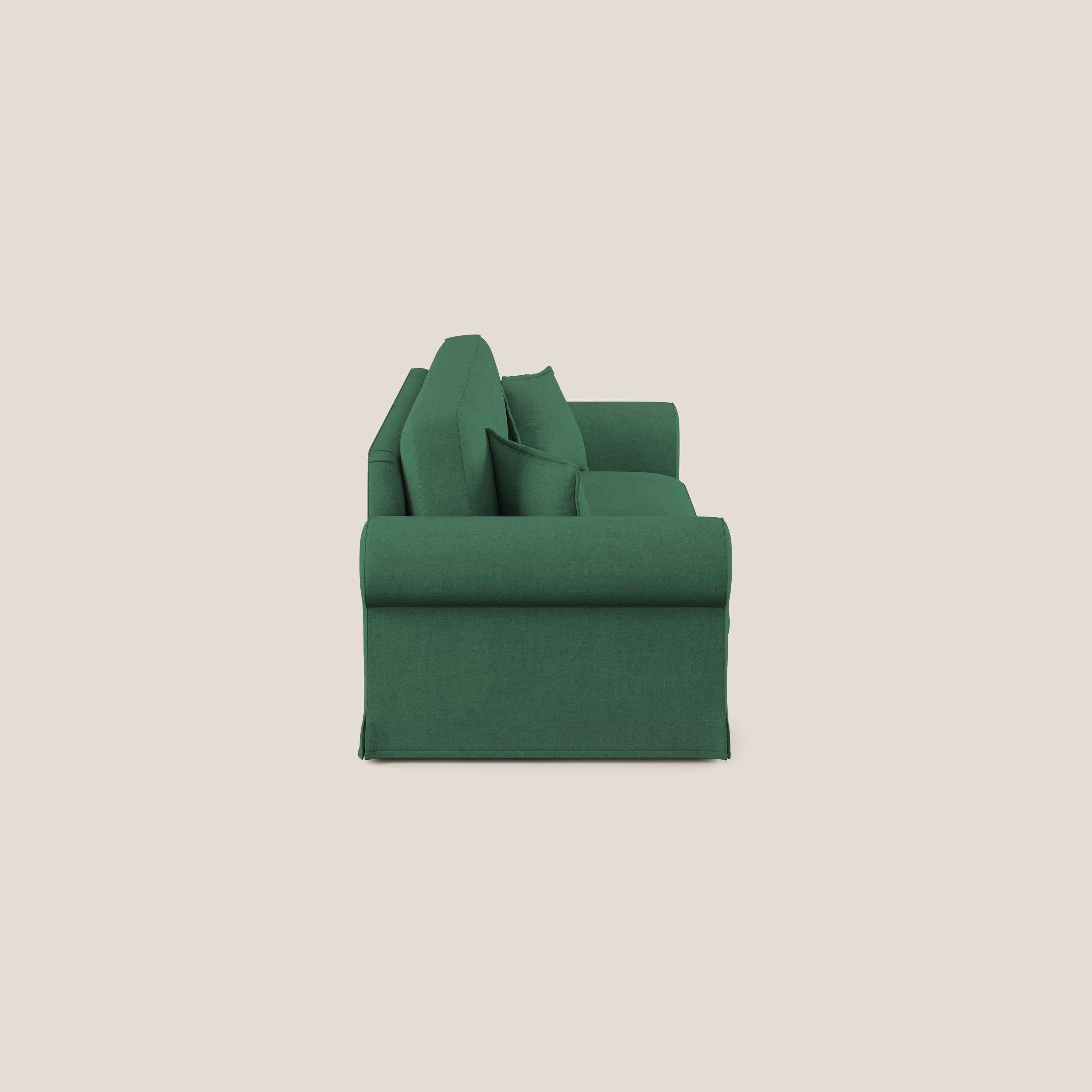 Lady divano classico in piuma d'oca realizzato con tessuto impermeabile T02 verde - divani.store