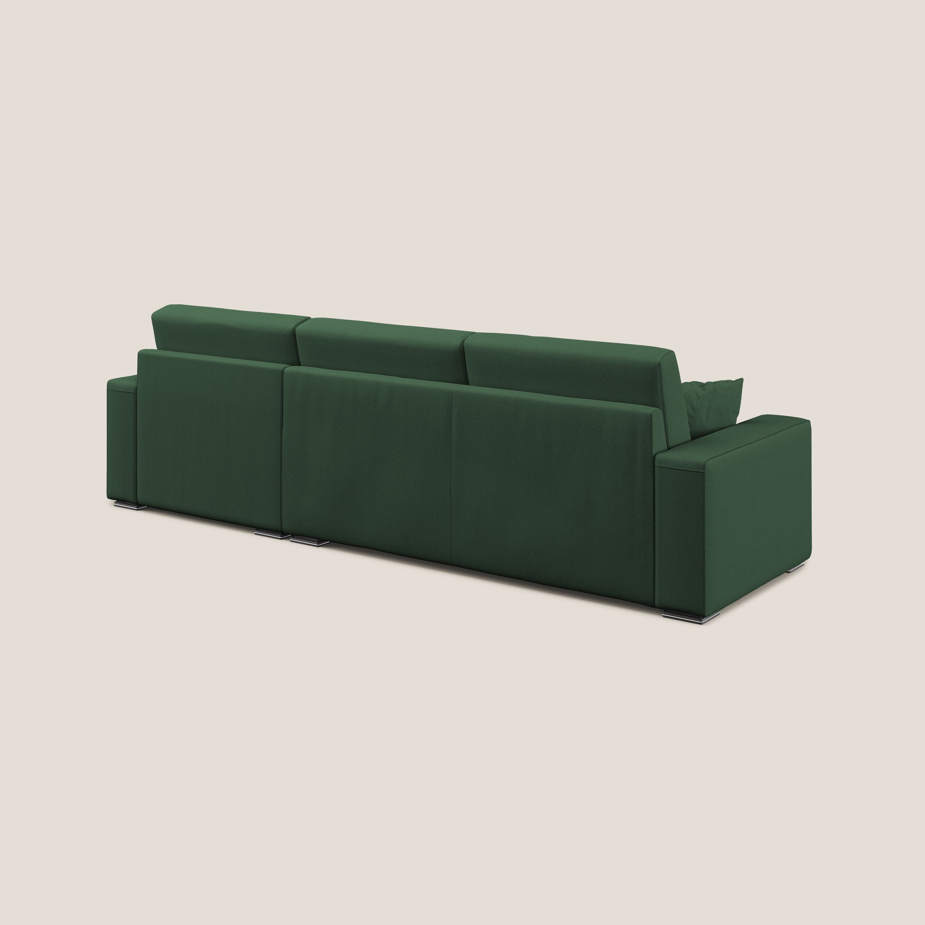 Marte divano angolare in tessuto smacchiabile impermeabile T08 verde - divani.store