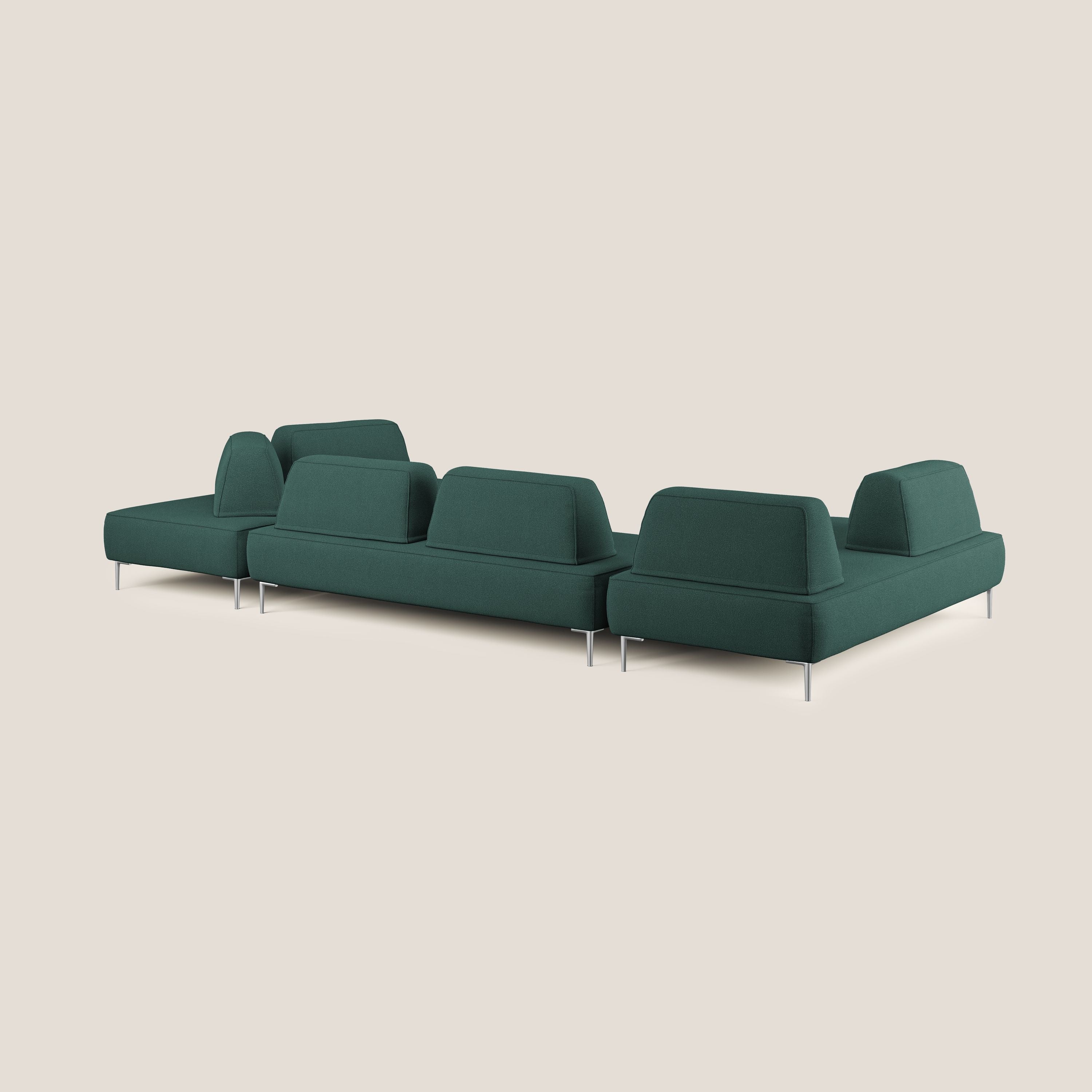 Newton divano panoramico modulare con schienali movibili T07 verde - divani.store