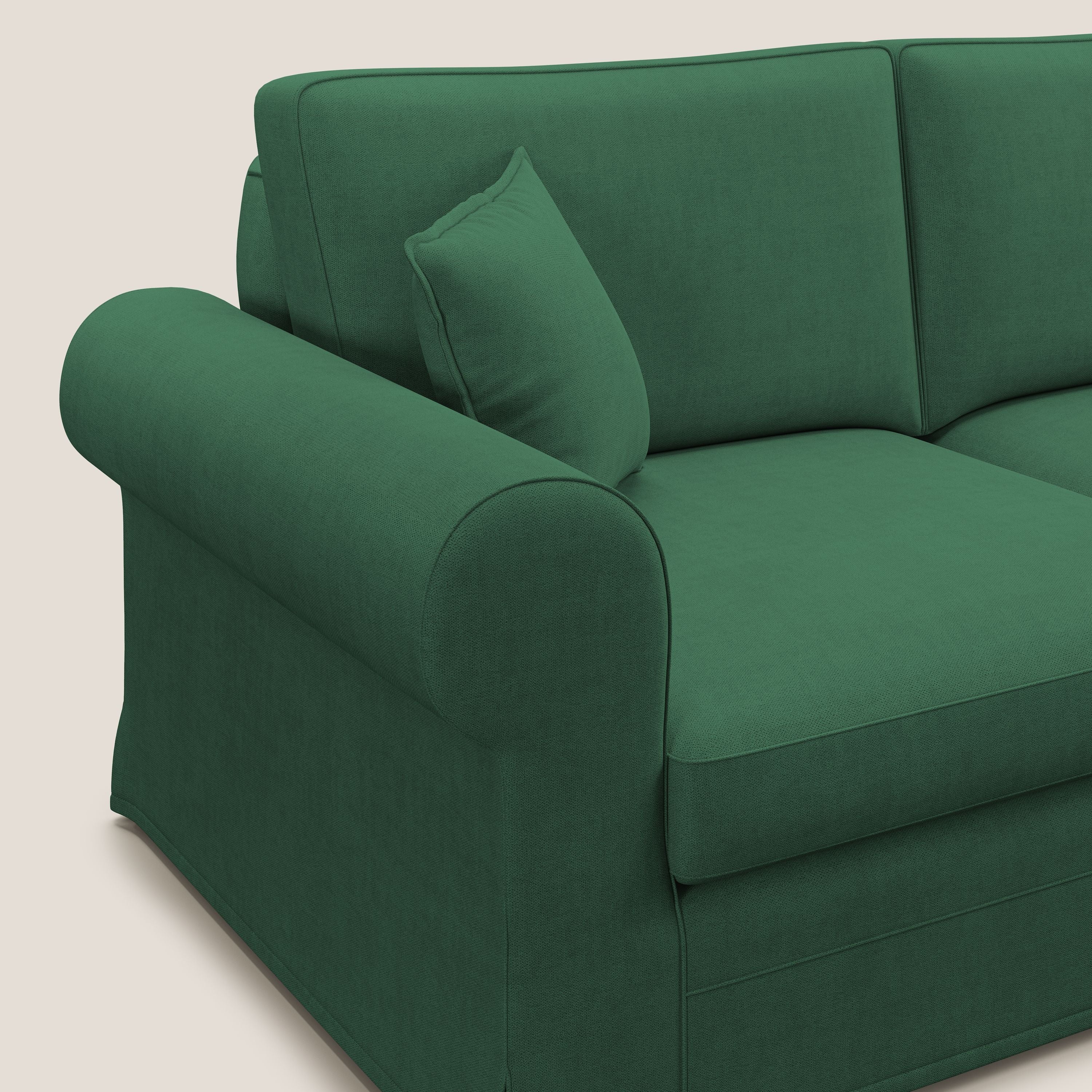 Lady divano classico in piuma d'oca realizzato con tessuto impermeabile T02 verde - divani.store