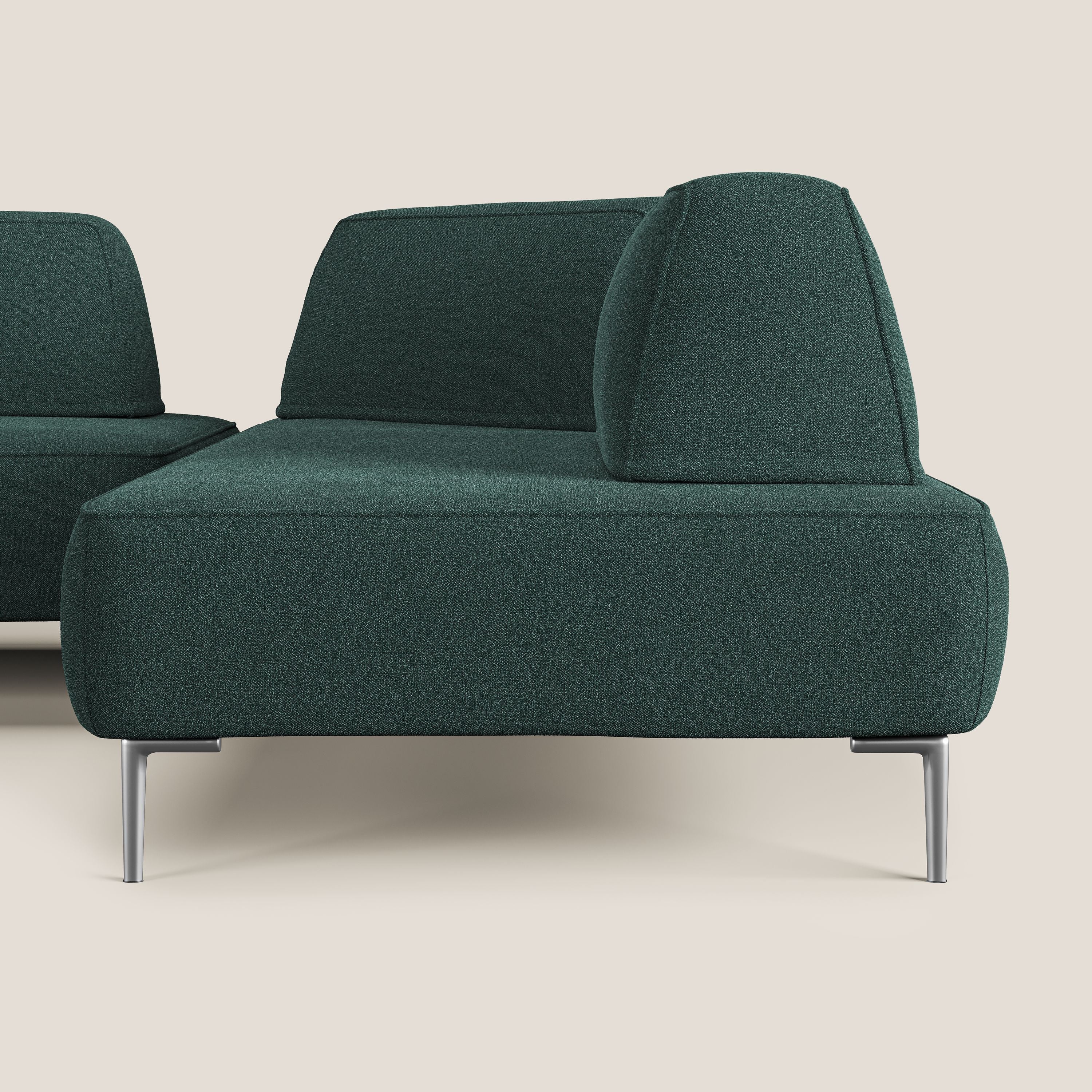 Newton divano angolare modulare con schienali movibili T07 verde - divani.store