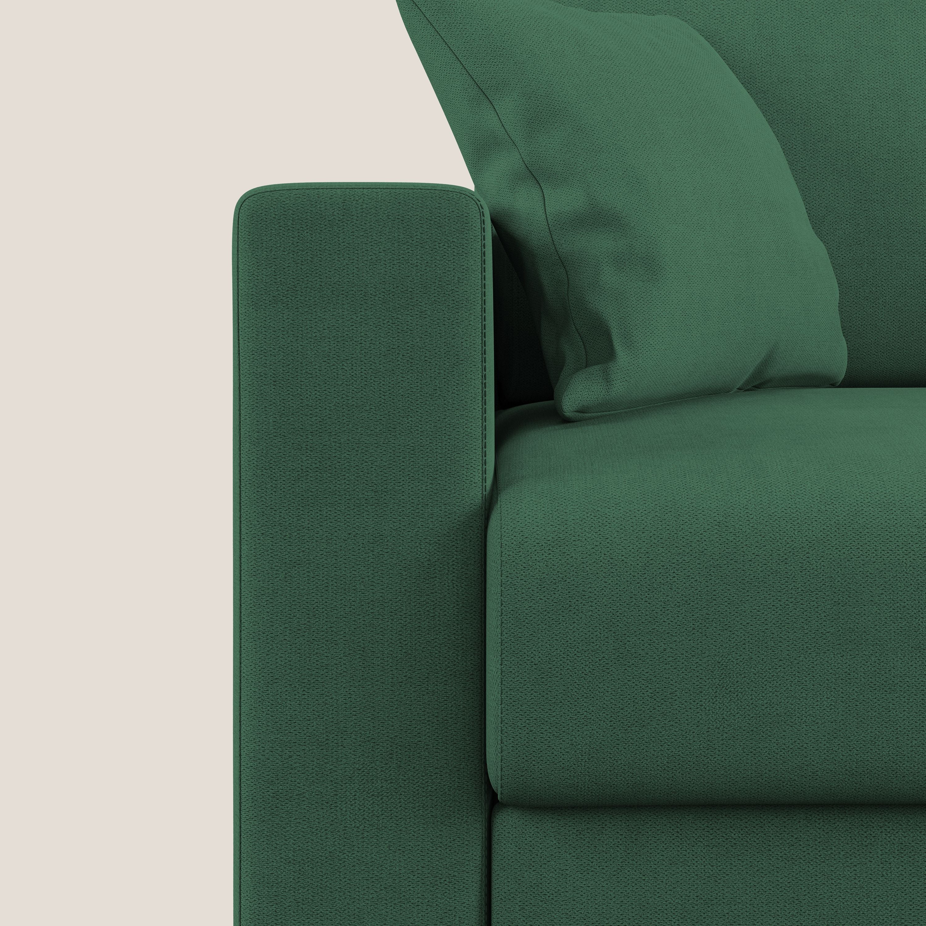 Kafka divano letto matrimoniale in morbido tessuto impermeabile T02 verde - divani.store