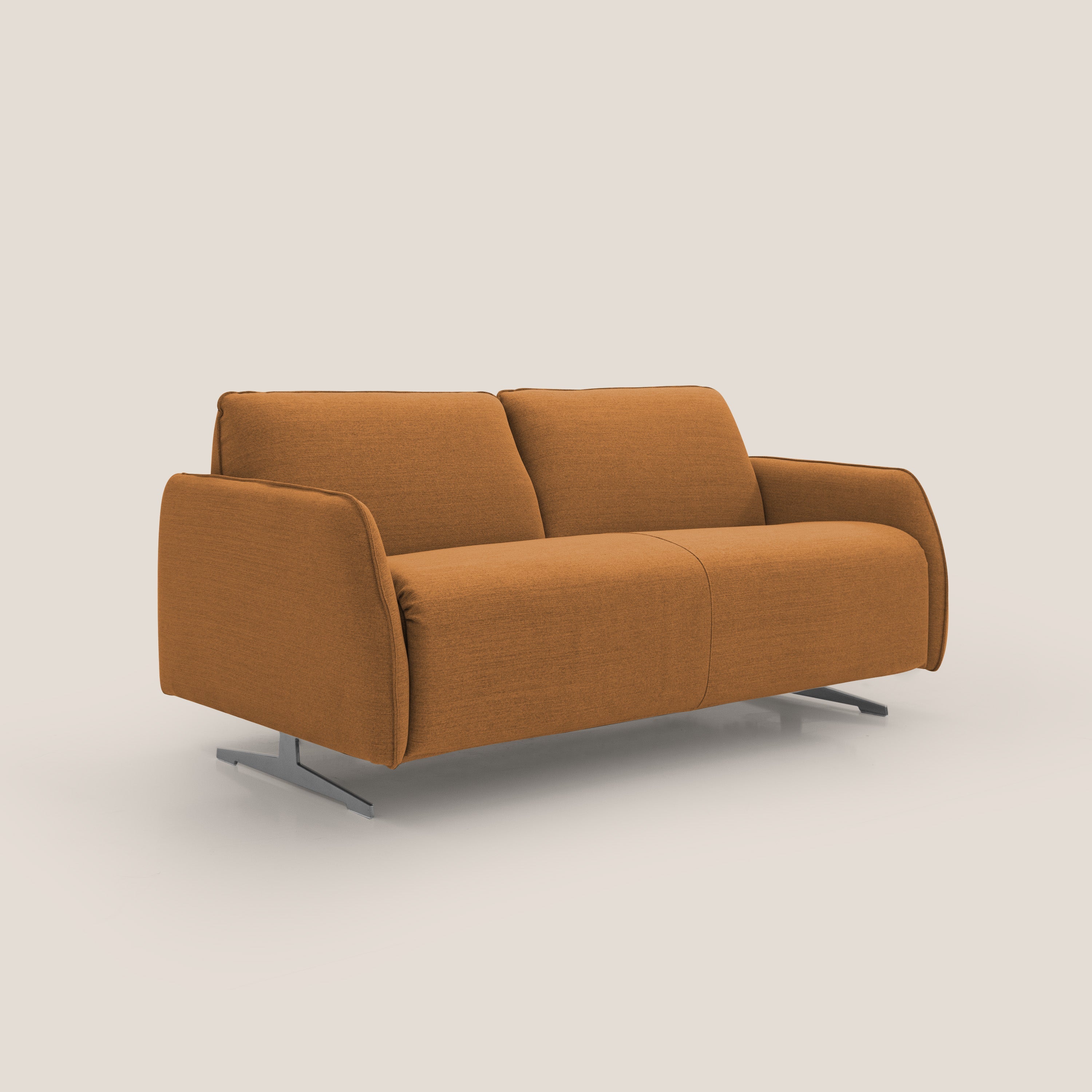 Texas Divano letto matrimoniale moderno in tessuto impermeabile T19 arancio - divani.store