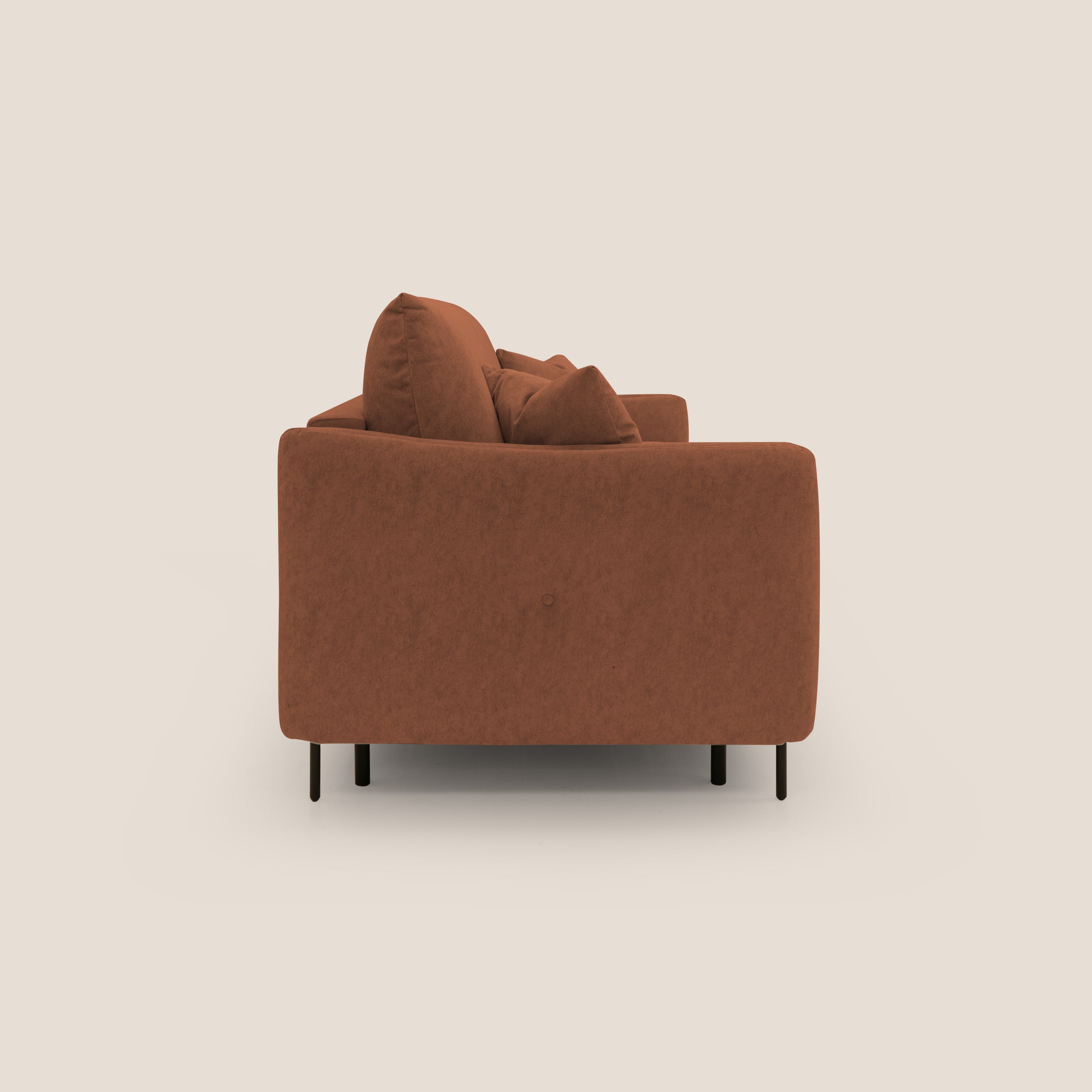 Gregory Divano letto con materasso h18 cm in microfibra effetto velluto impermeabile T09 ruggine - divani.store