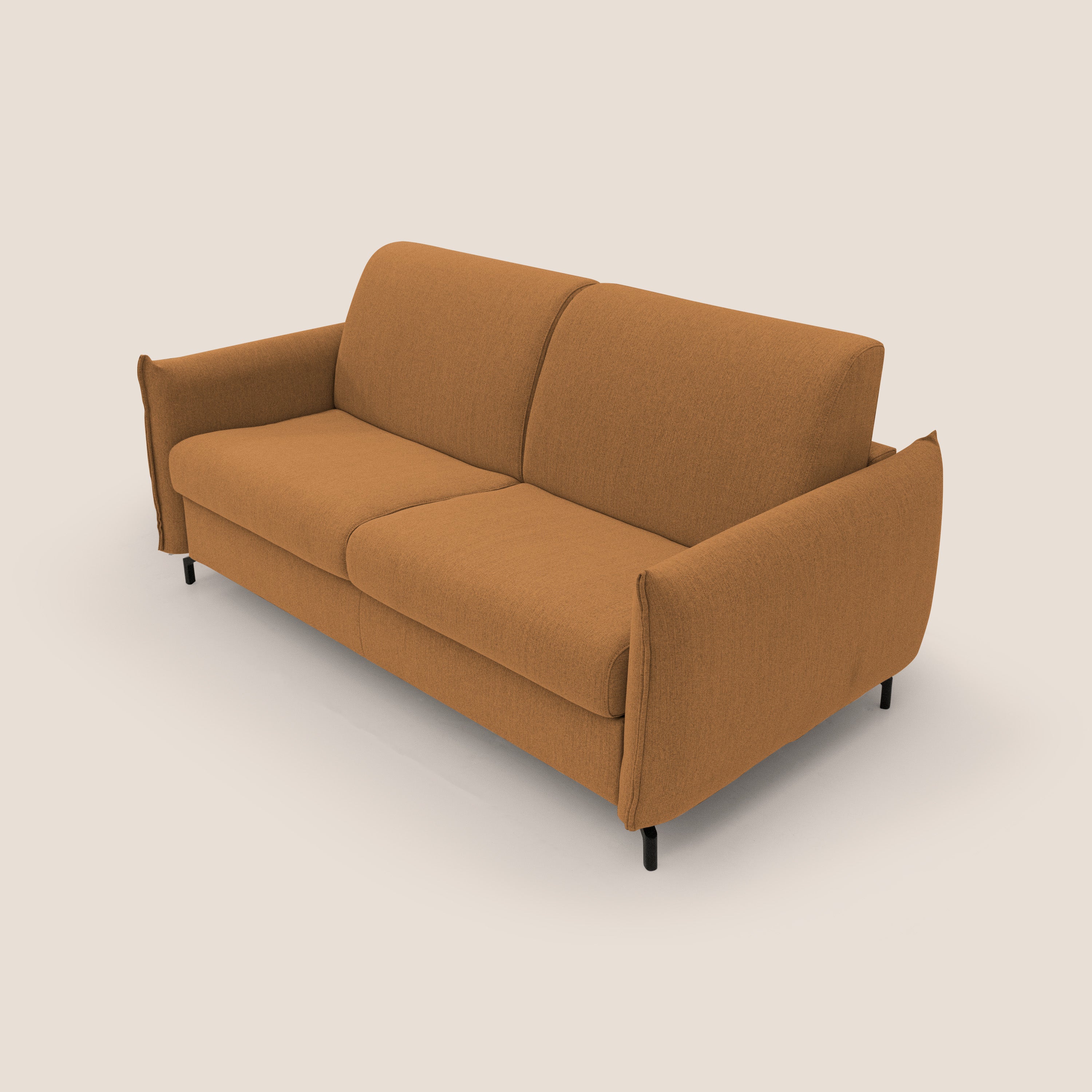 Scarlet divano letto in tessuto misto cotone impermeabile T19 arancio - divani.store