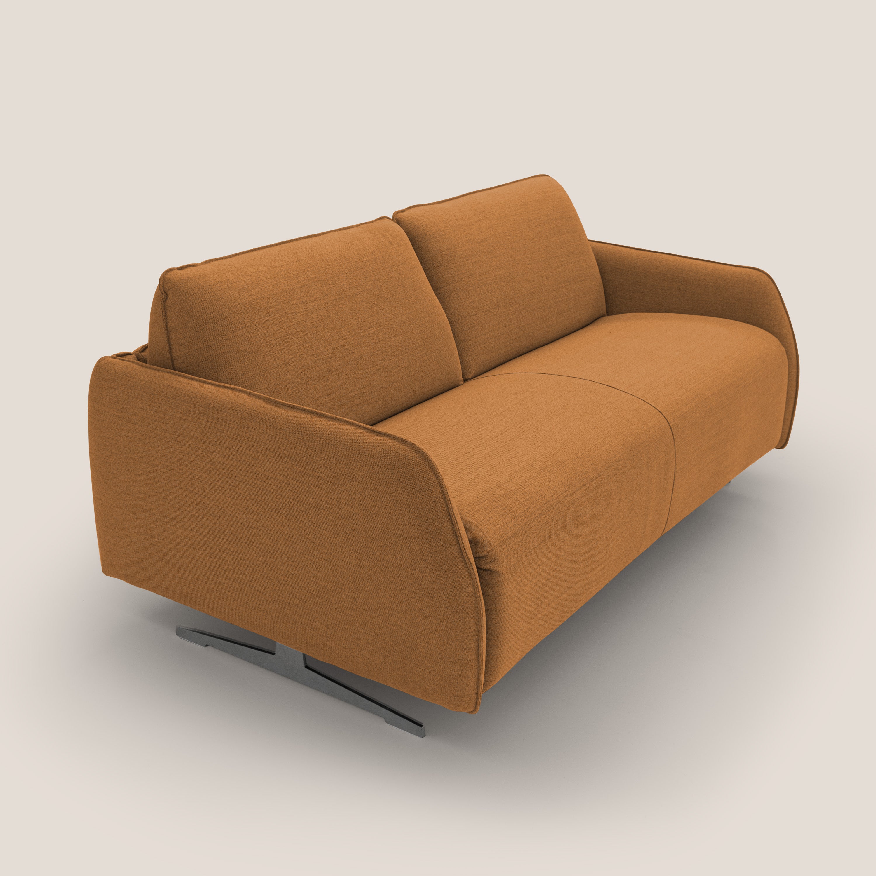 Texas Divano letto matrimoniale moderno in tessuto impermeabile T19 arancio - divani.store