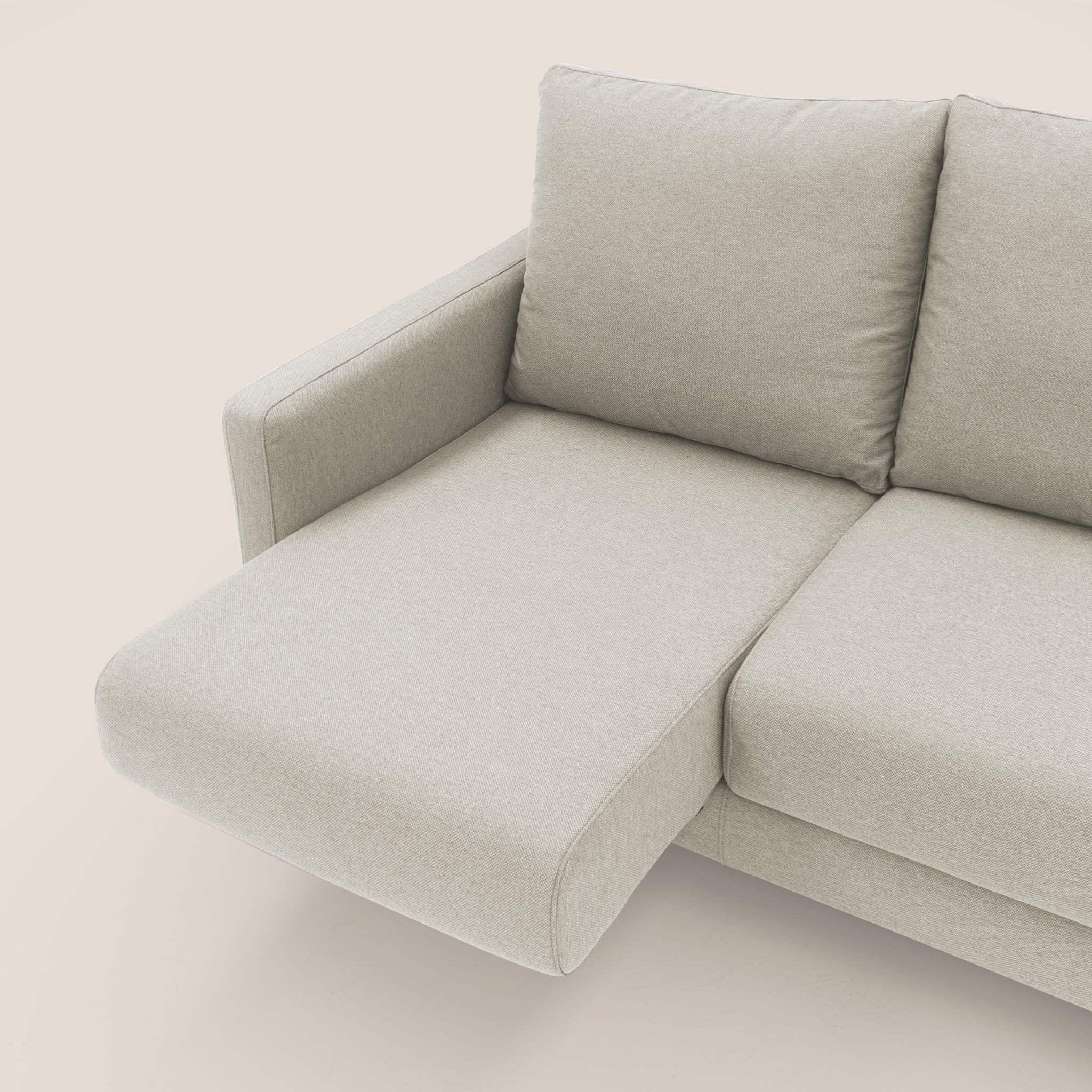 Klimt divano con 3 sedute allungabili e schienali in piuma d'oca in tessuto smacchiabile T05