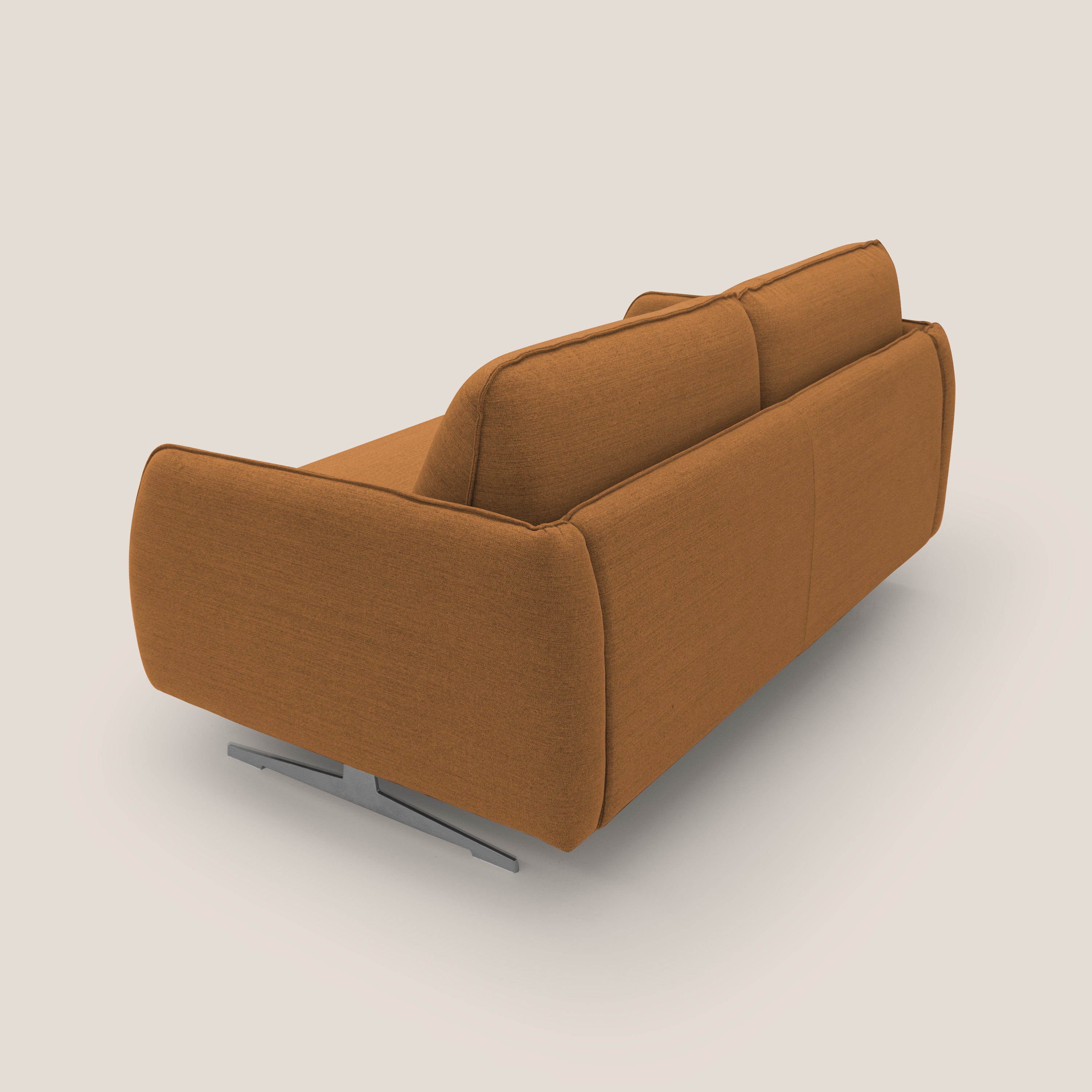 Texas Divano letto matrimoniale moderno in tessuto impermeabile T19 arancio - divani.store
