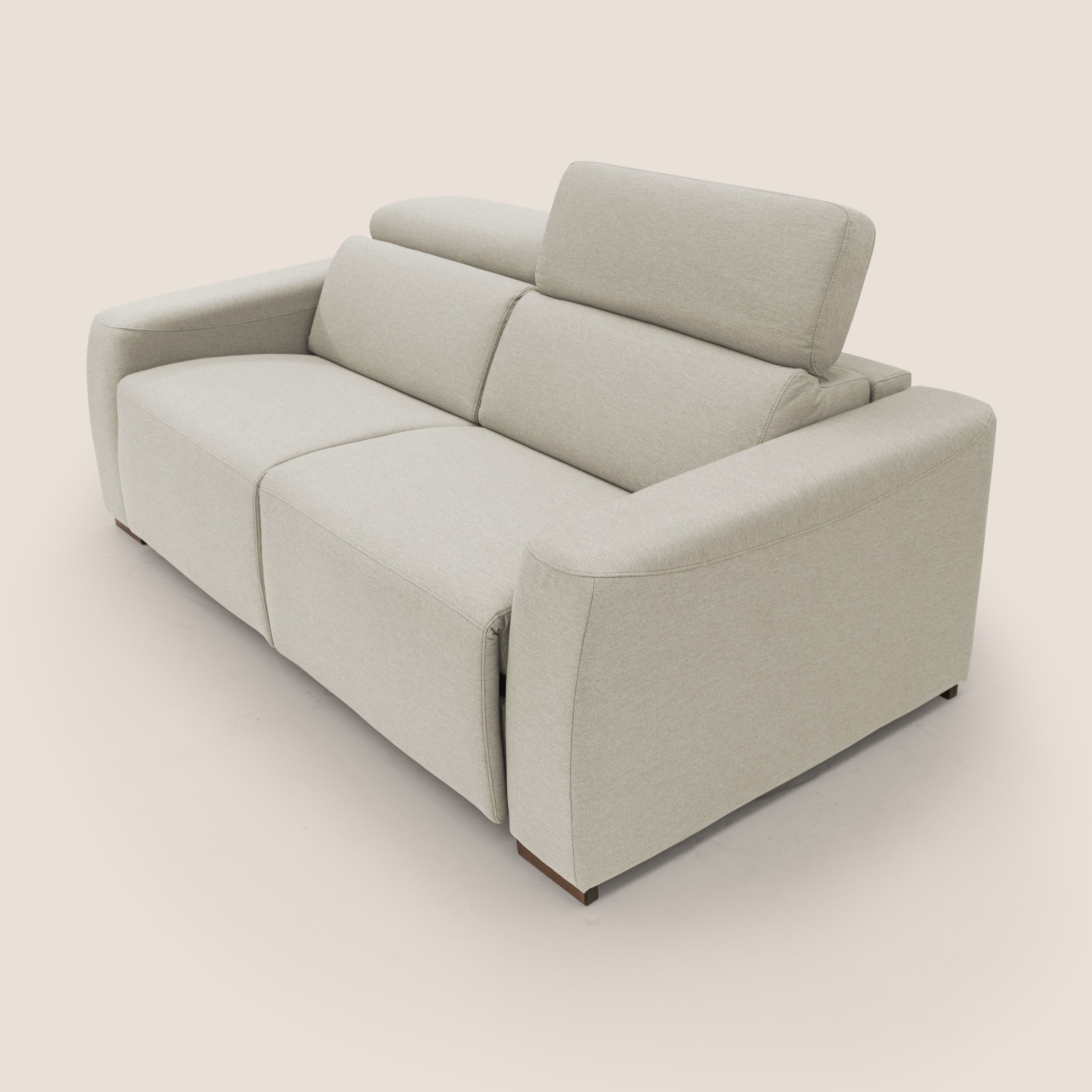 Poseidon divano letto + relax elettrico in tessuto smacchiabile impermeabile T05 panna