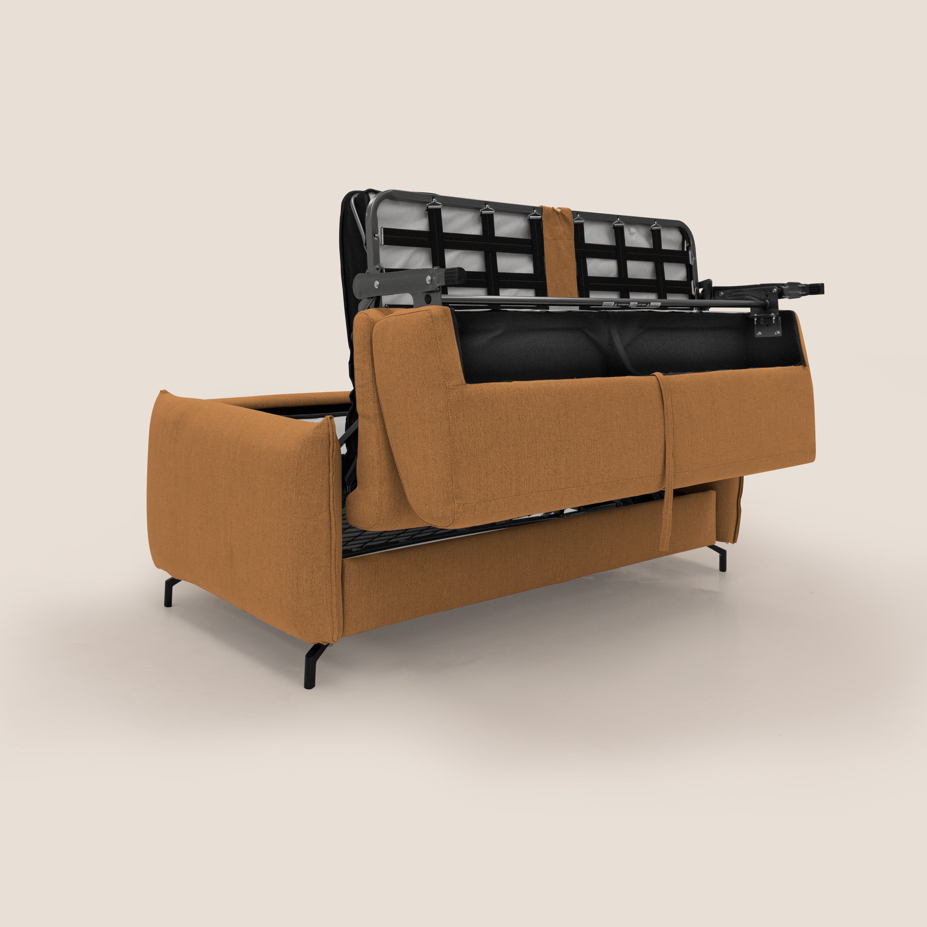Scarlet divano letto in tessuto misto cotone impermeabile T19 arancio