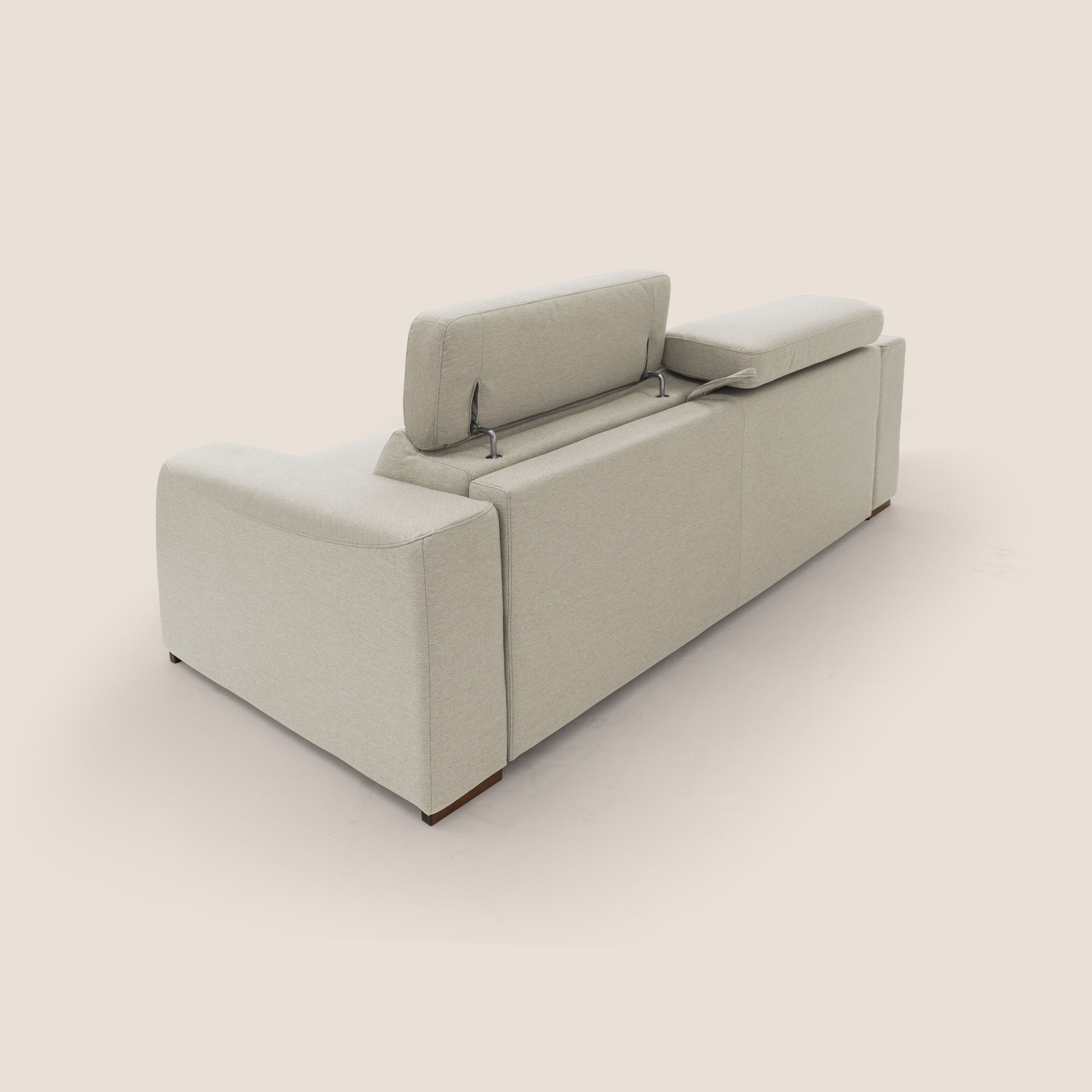 Poseidon divano letto + relax elettrico in tessuto smacchiabile impermeabile T05 panna