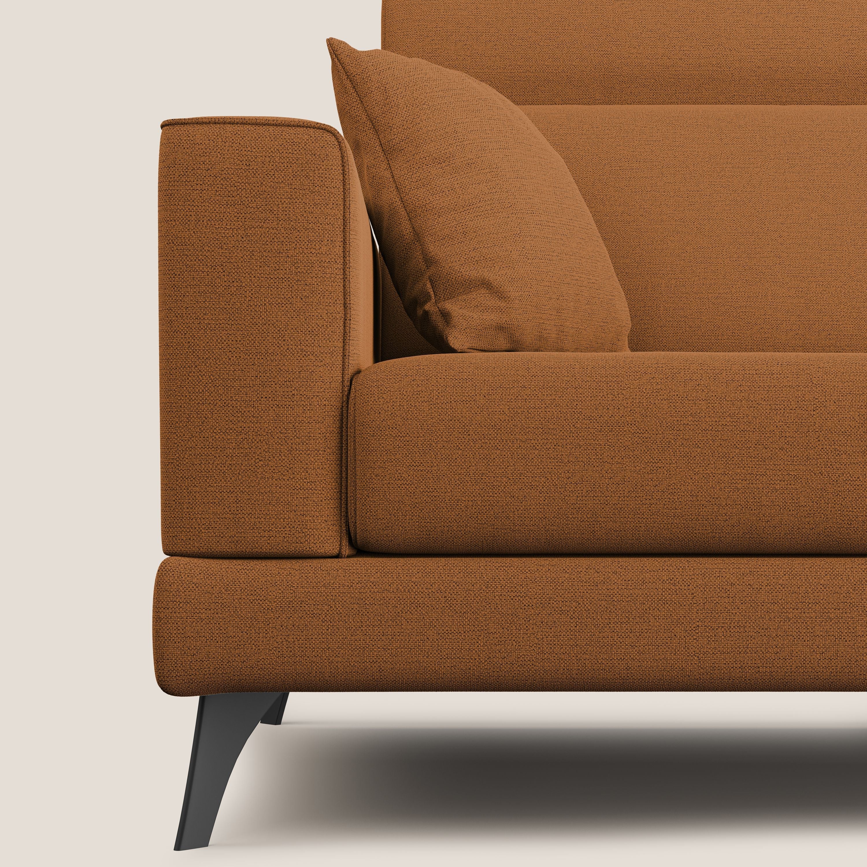 Slide Divano con schienali traslanti e poggiatesta in tessuto simil cotone impermeabile T19 arancio - divani.store