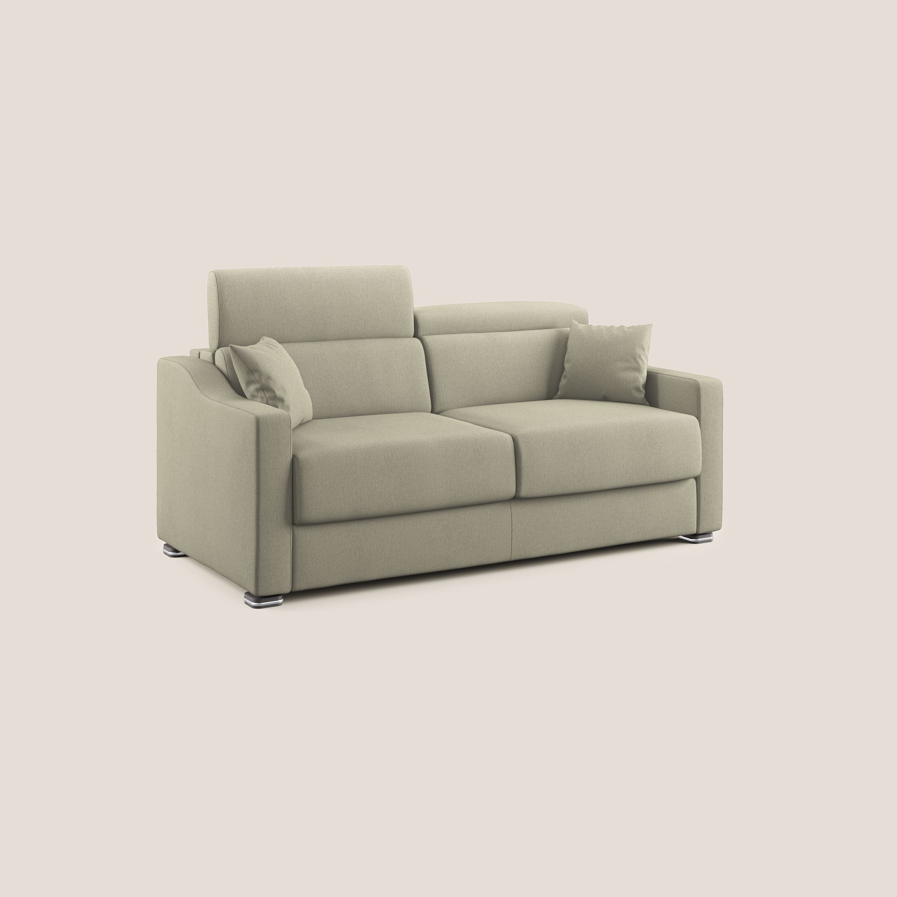 Amber divano letto matrimoniale in tessuto smacchiabile T05 panna - divani.store