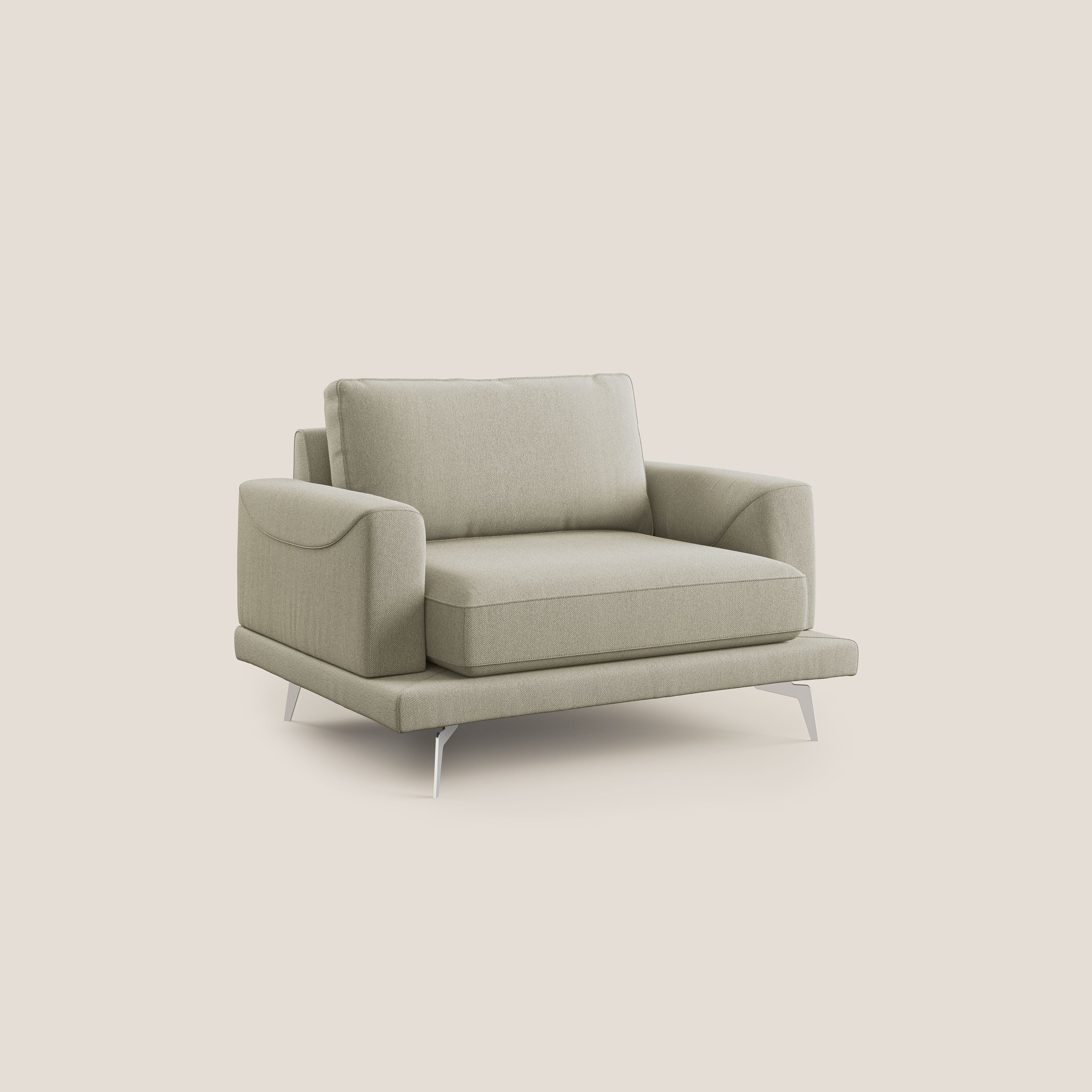Dorian poltrona moderna in tessuto smacchiabile T05 panna - divani.store