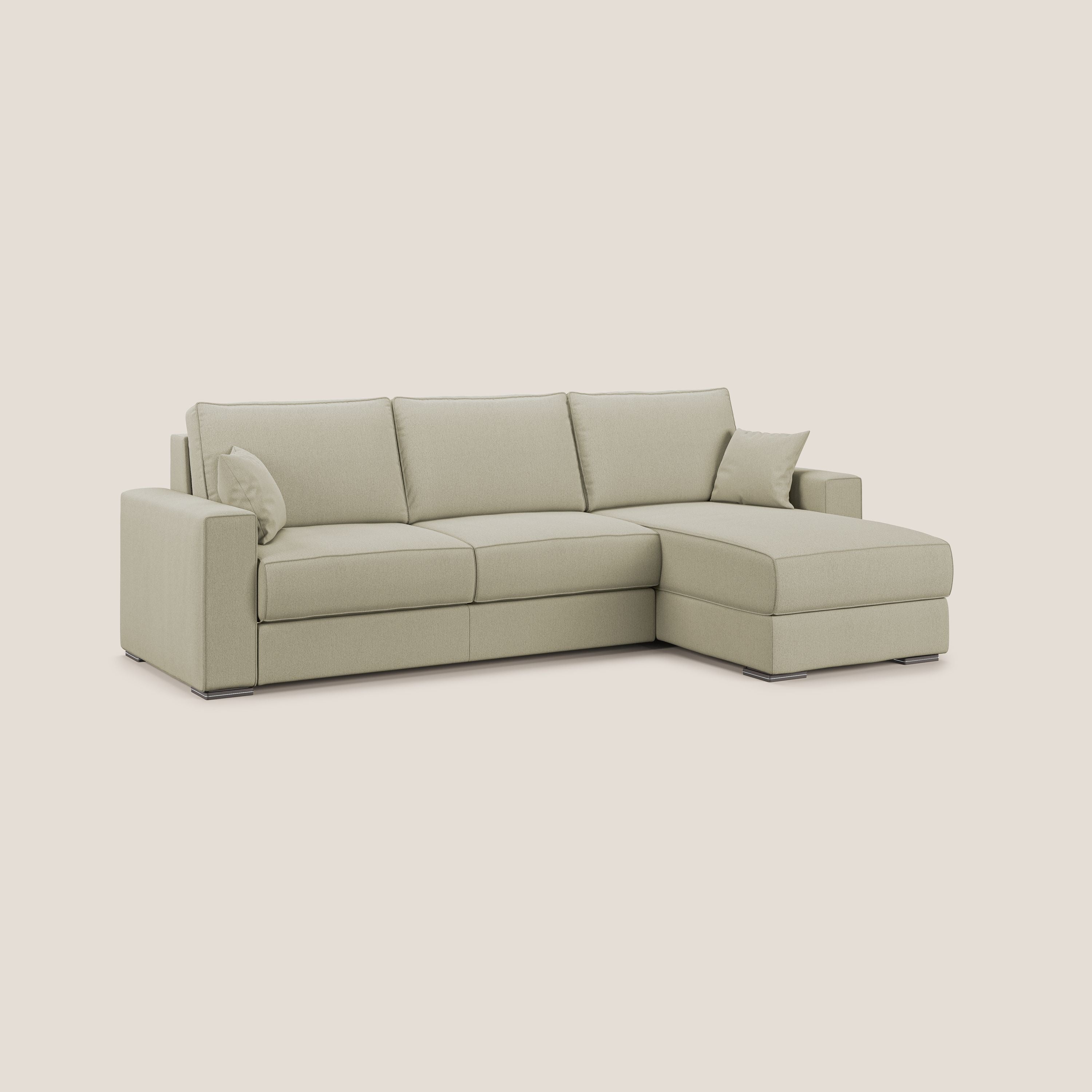 Dream Divano letto angolare in tessuto smacchiabile T05 panna - divani.store