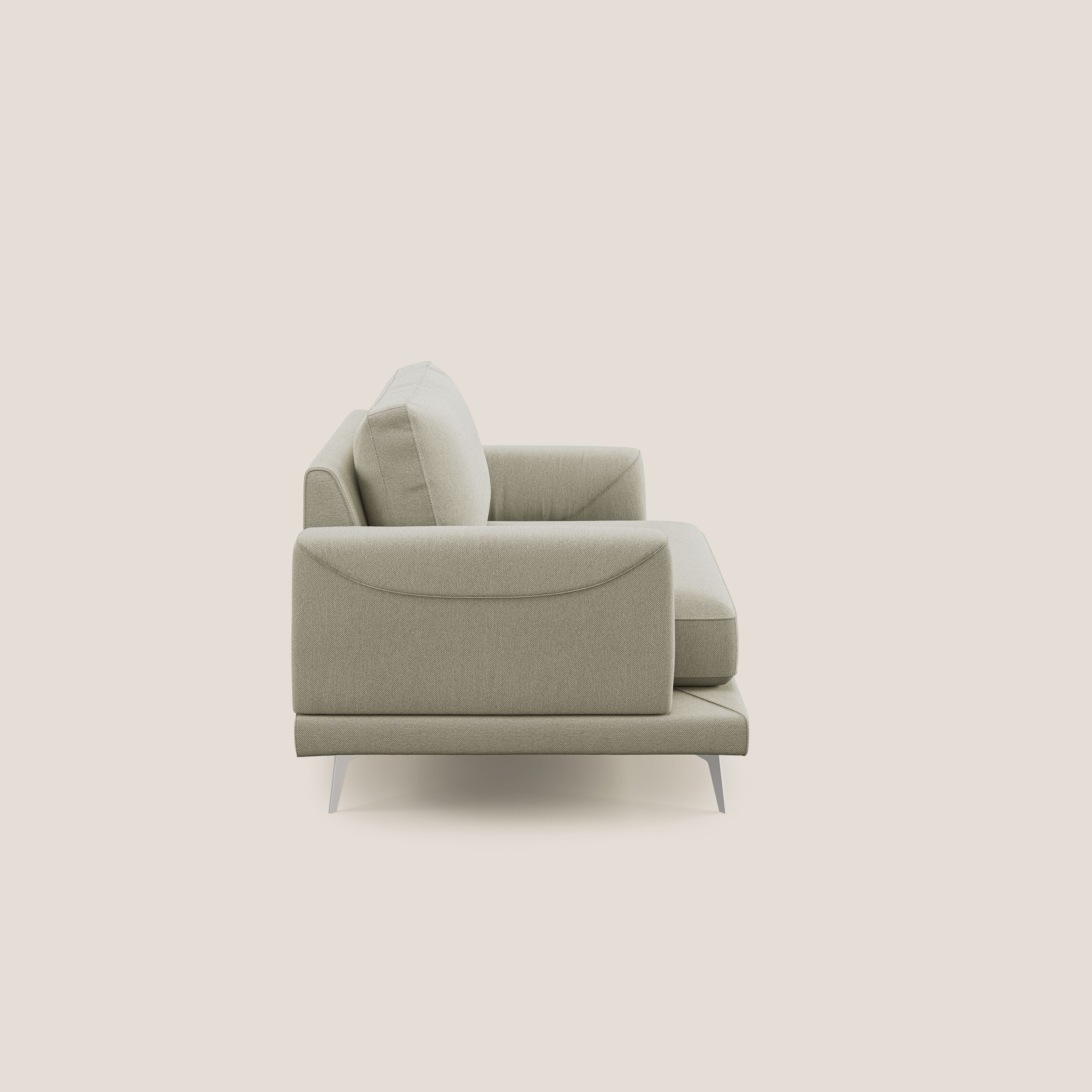 Dorian poltrona moderna in tessuto smacchiabile T05 panna - divani.store