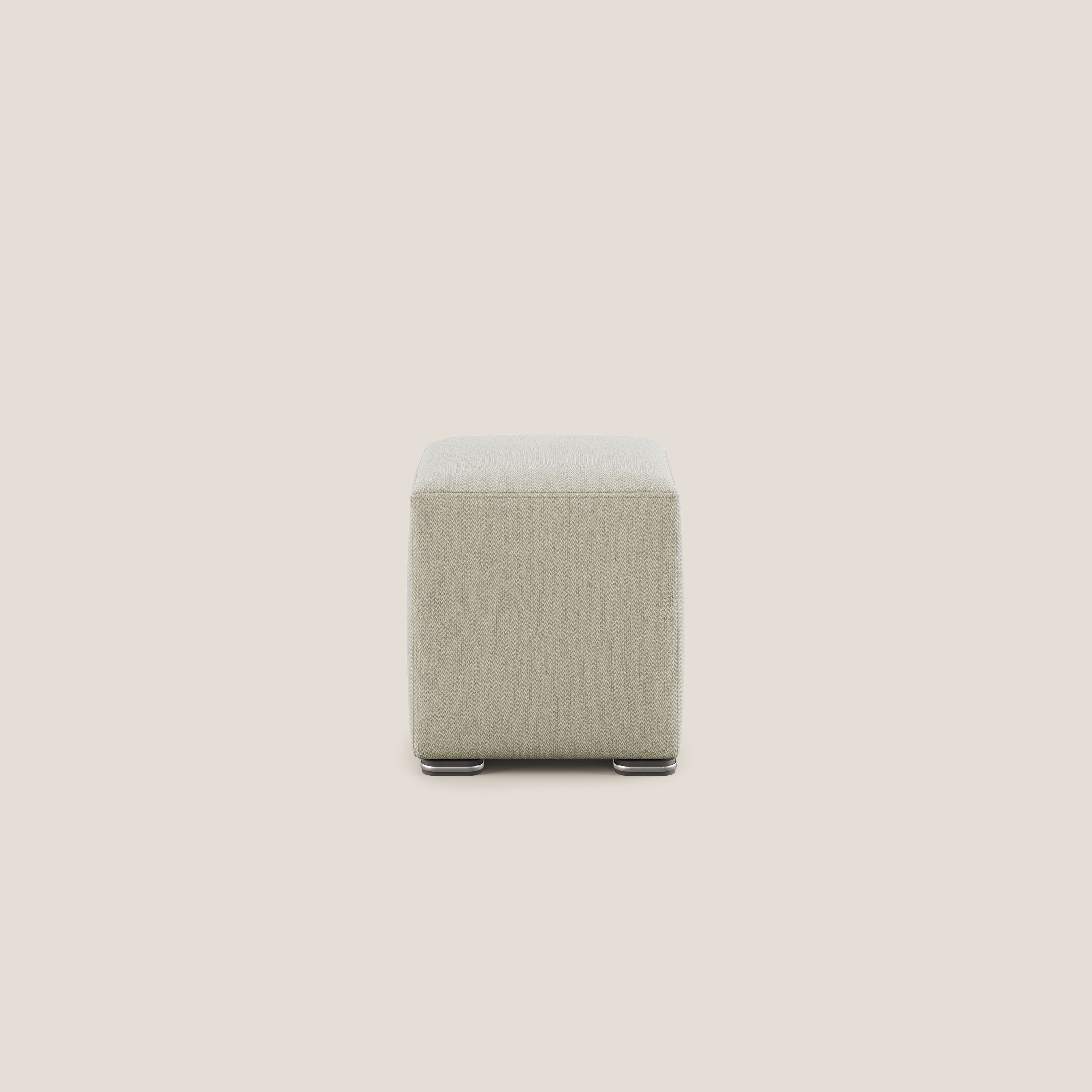 Cube pouf in tessuto morbido smacchiabile T05 beige - divani.store