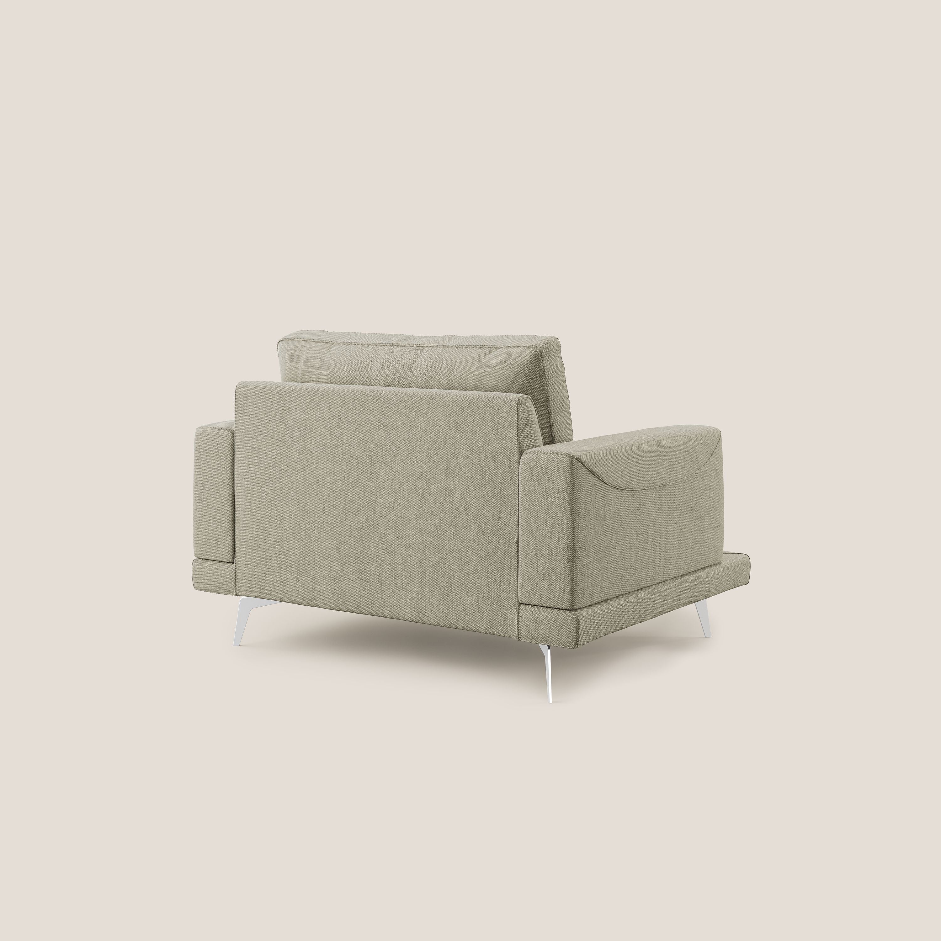 Dorian poltrona moderna in tessuto smacchiabile T05 panna - divani.store