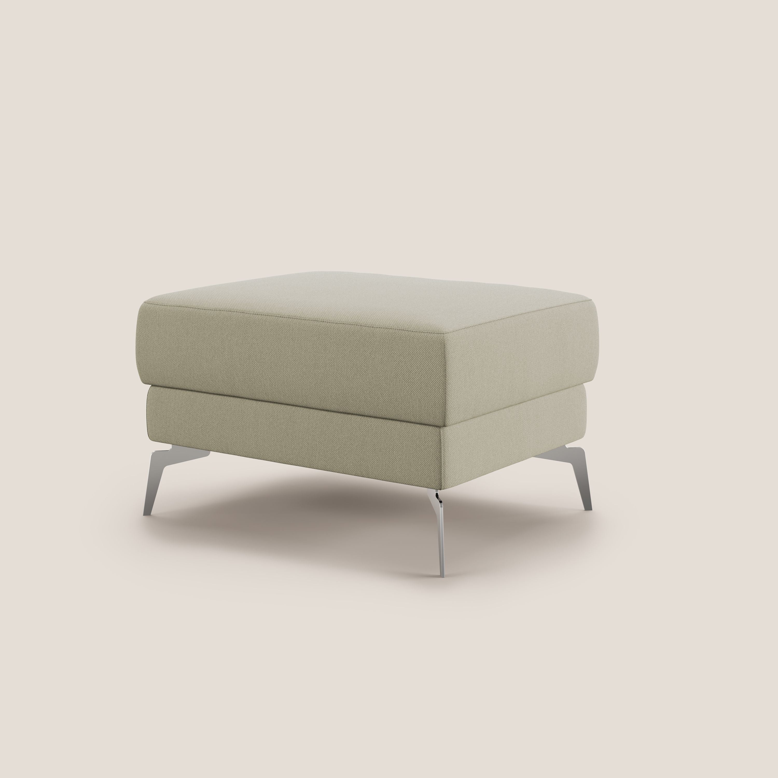Star Pouf con piedini alti in tessuto smacchiabile T05 panna - divani.store
