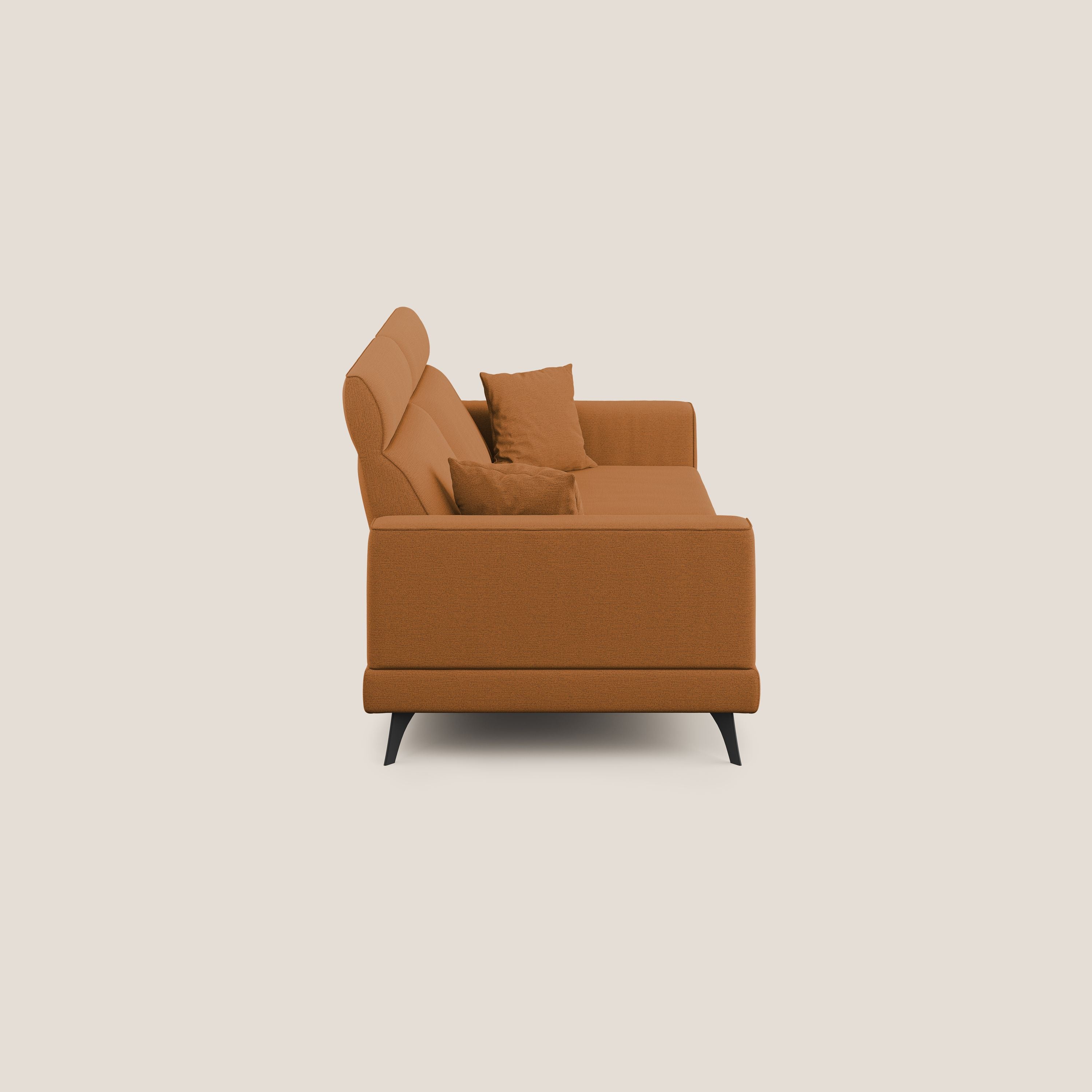 Slide Divano con schienali traslanti e poggiatesta in tessuto simil cotone impermeabile T19 arancio - divani.store