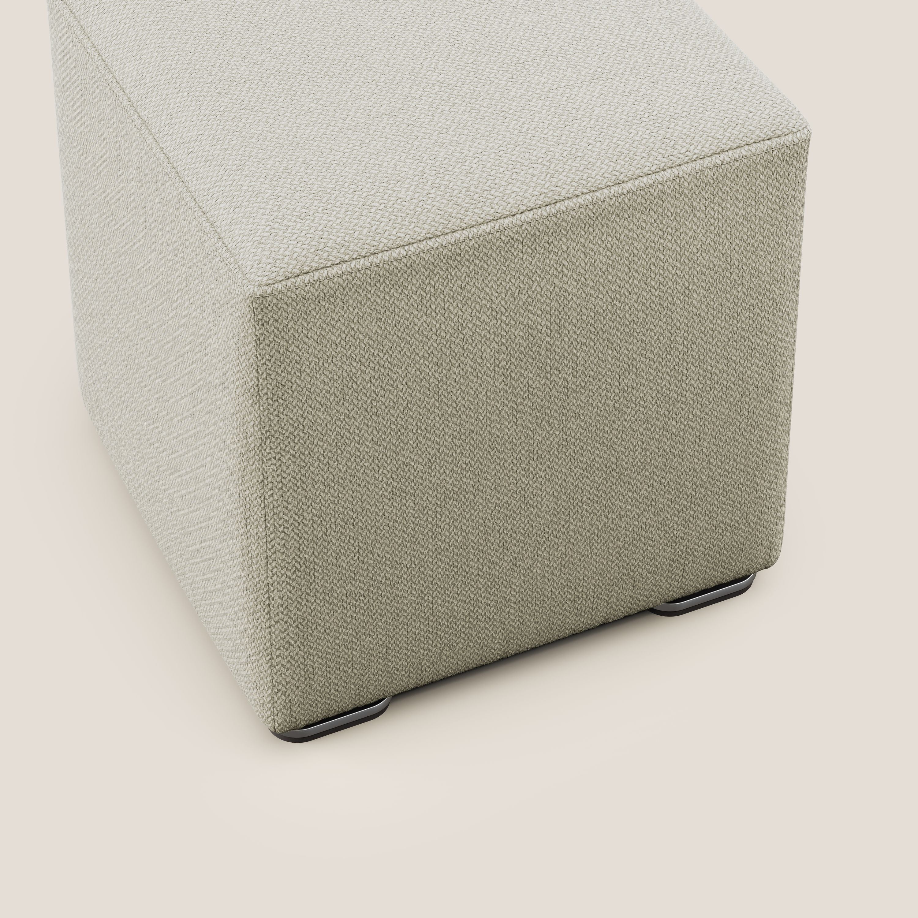 Cube pouf in tessuto morbido smacchiabile T05 beige - divani.store