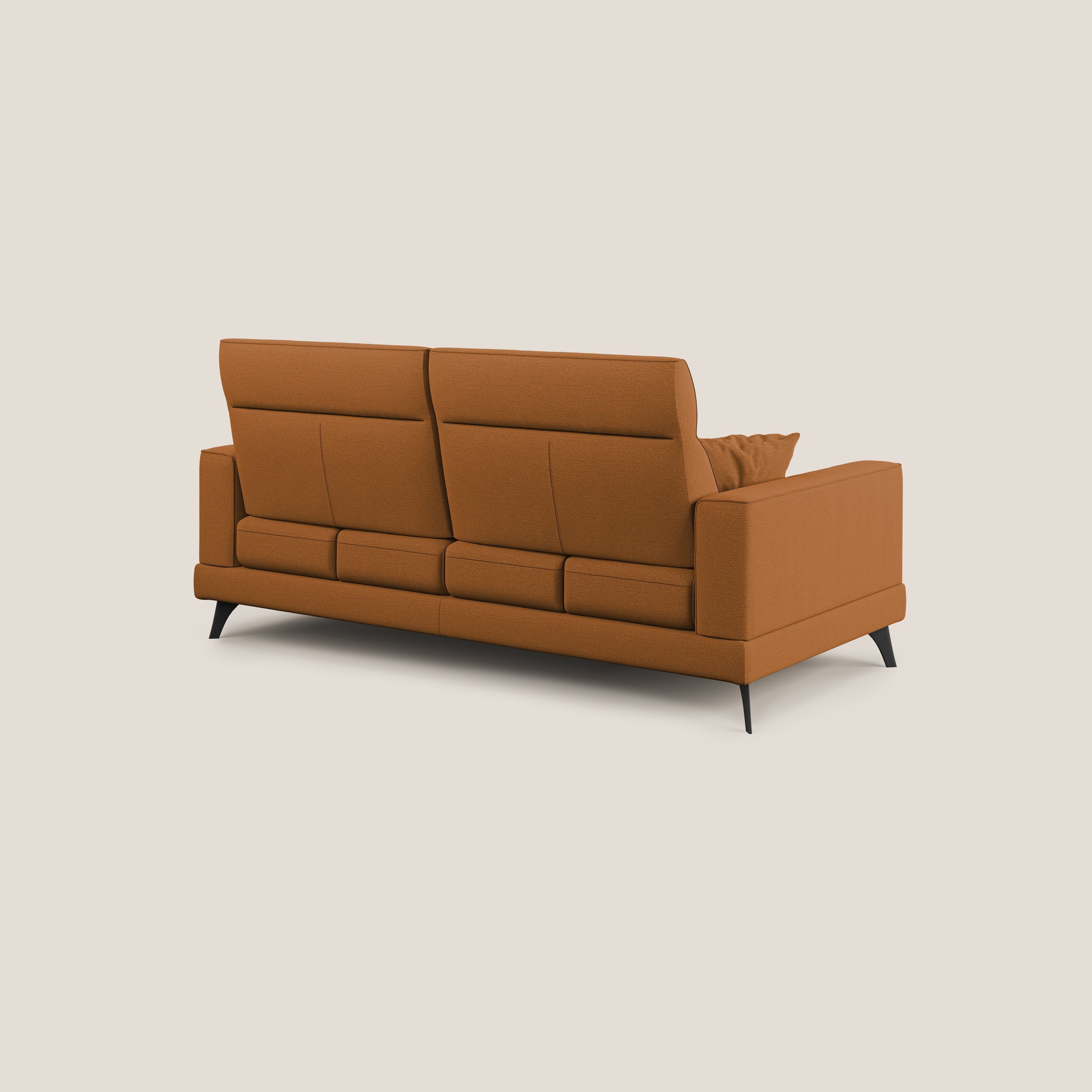 Slide Divano con schienali traslanti e poggiatesta in tessuto simil cotone impermeabile T19 arancio - divani.store
